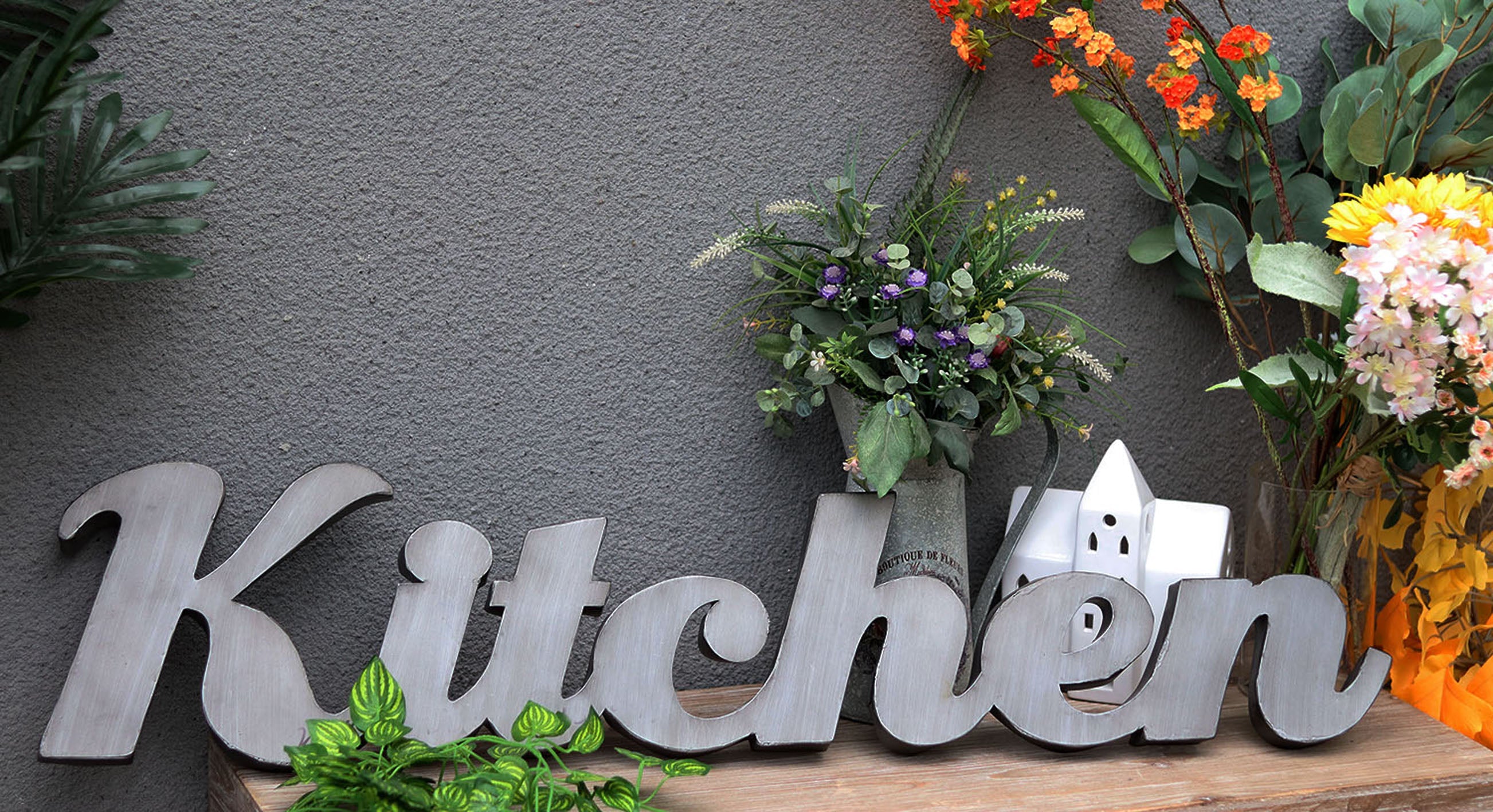 3D Kitchen Cutout Lettering Metal Wall Sign Decor