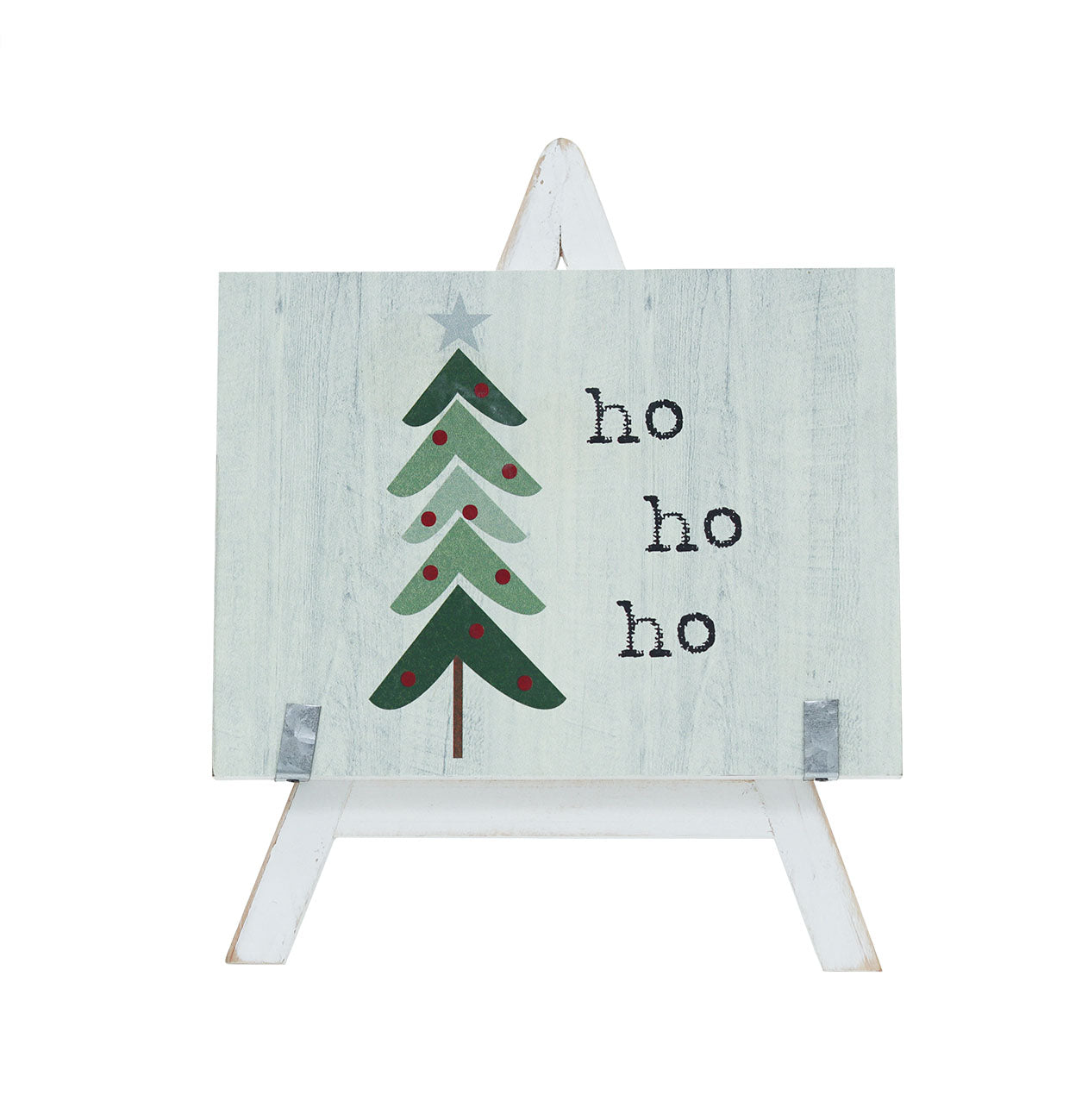 Wood A-Frame Tabletop Sign with Printed Christmas Tree