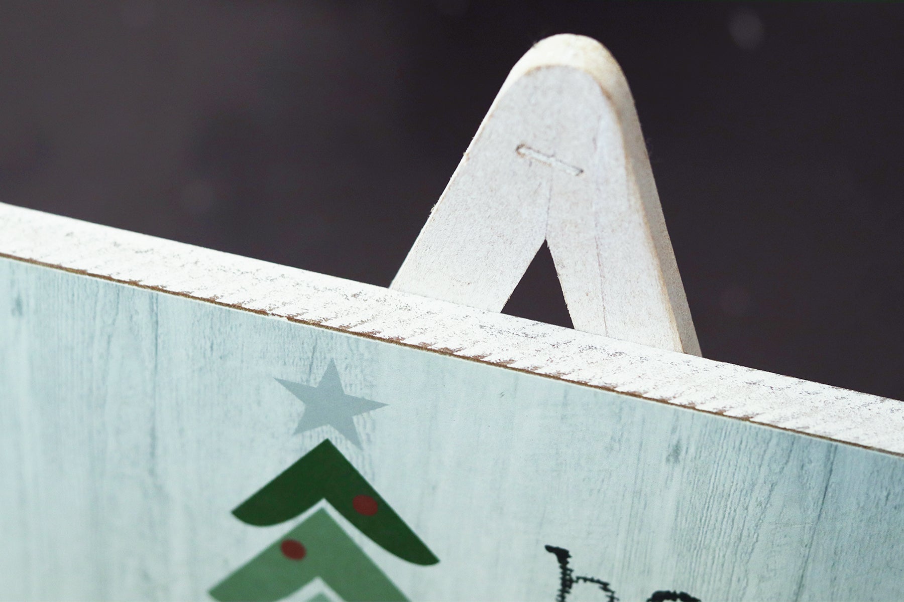 Wood A-Frame Tabletop Sign with Printed Christmas Tree