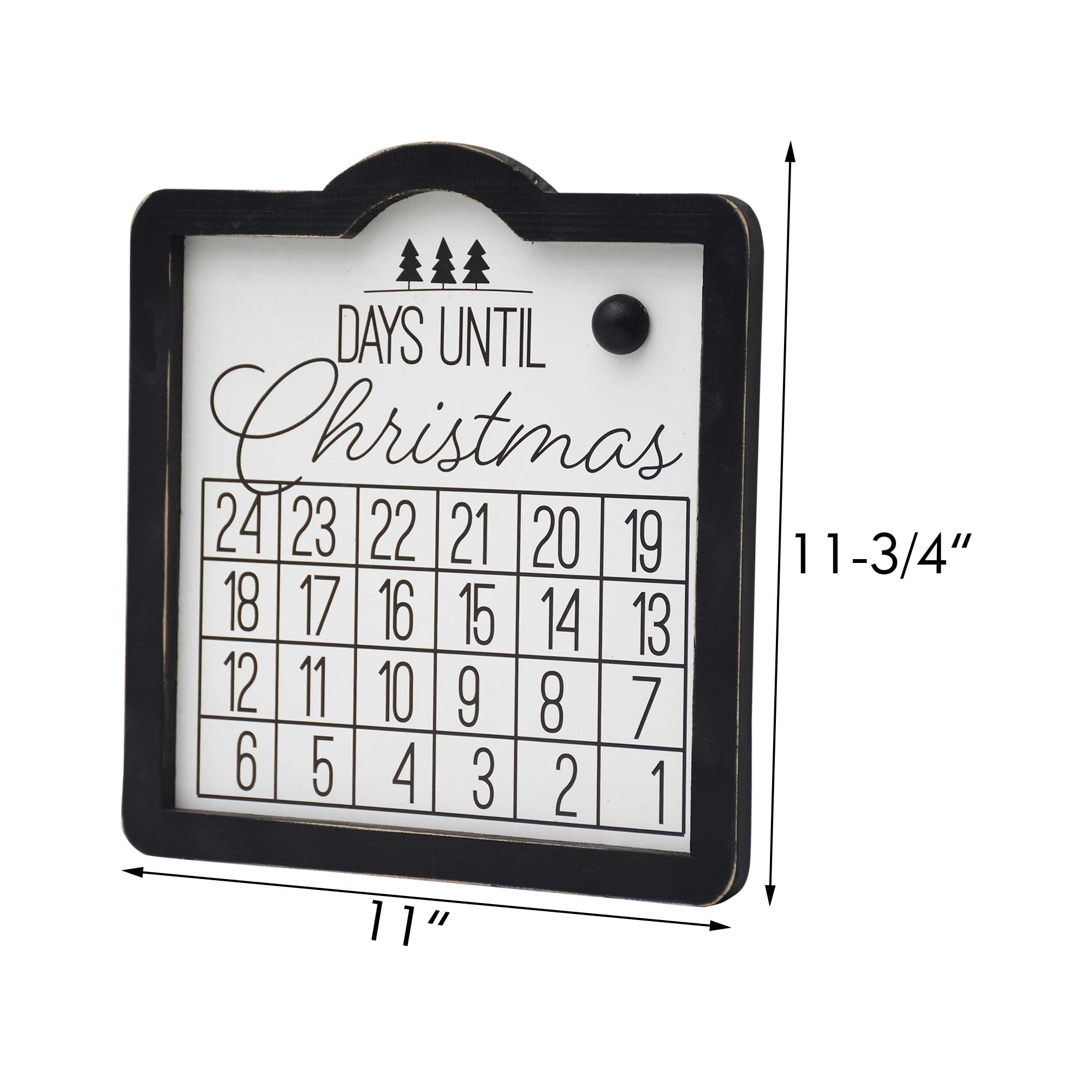 Wood Christmas Countdown Calendar with Magnet