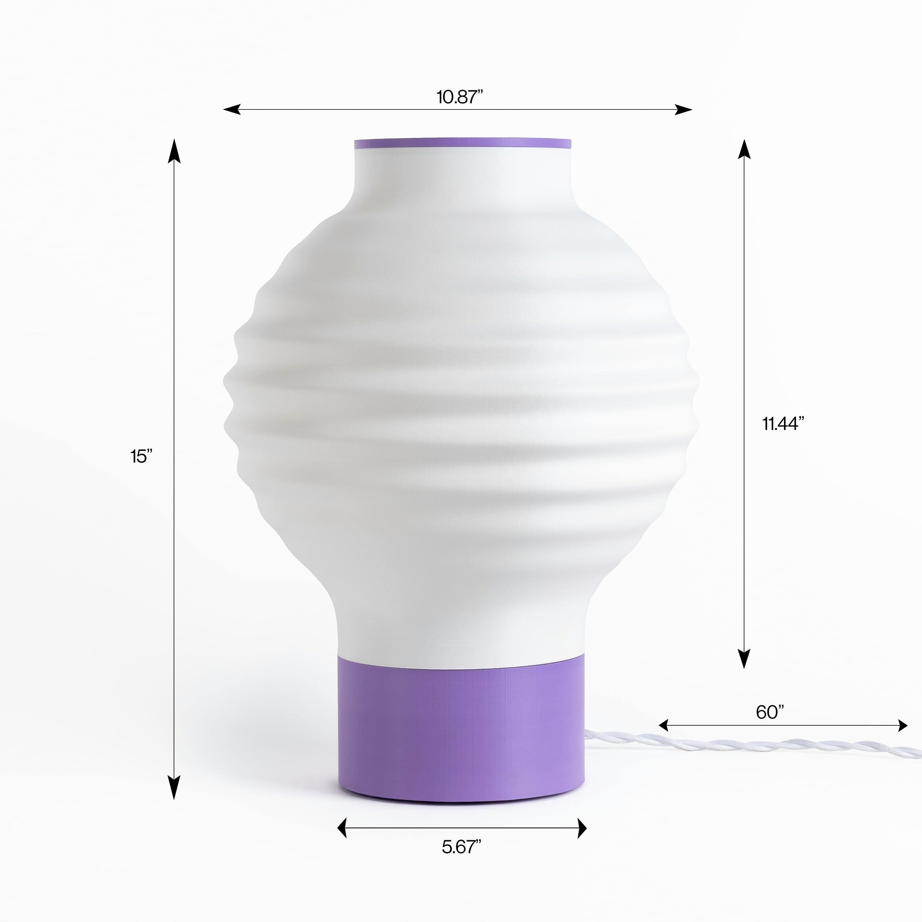 Asian Vintage Traditional Plant-Based PLA 3D Printed Dimmable LED Table Lamp