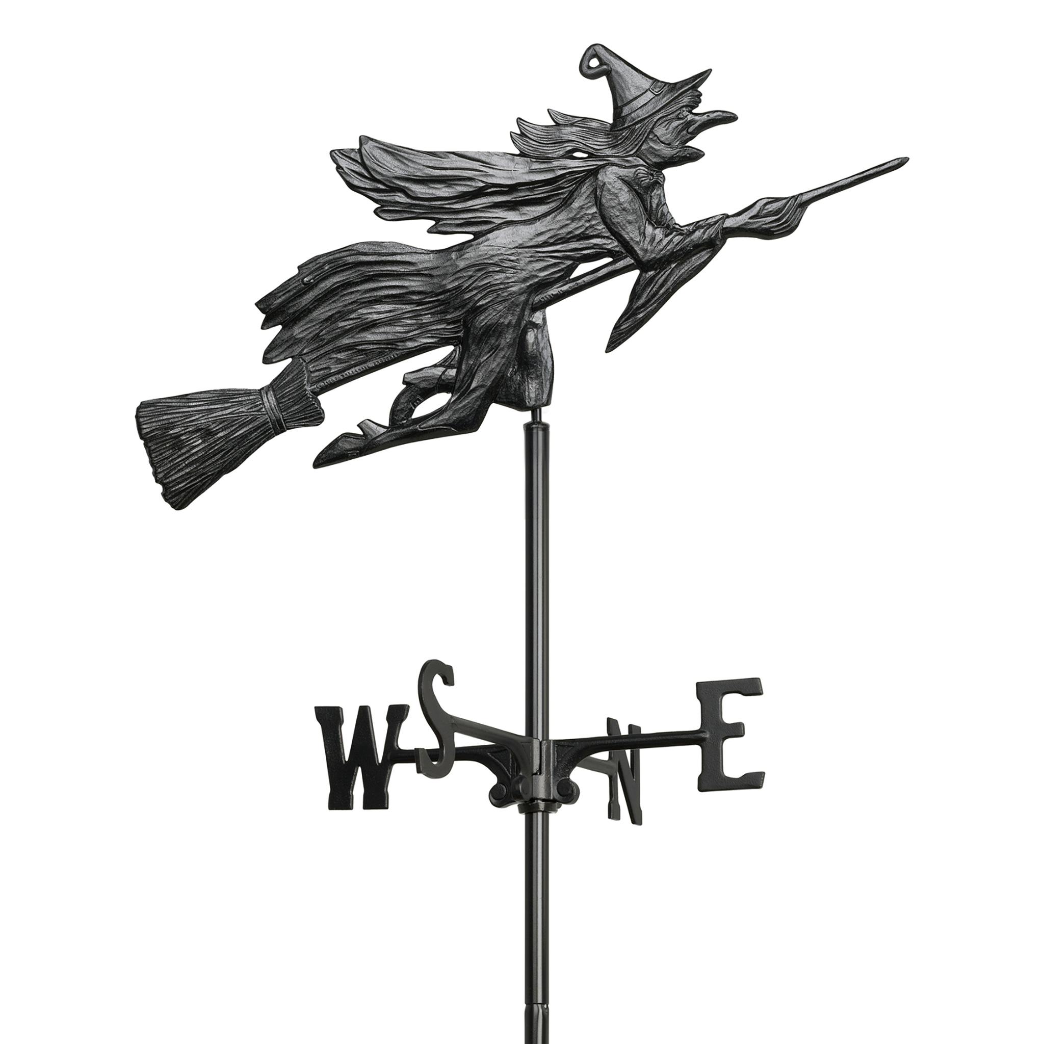 Windblown Wicked Witch Metal Weathervane: Garden Stake