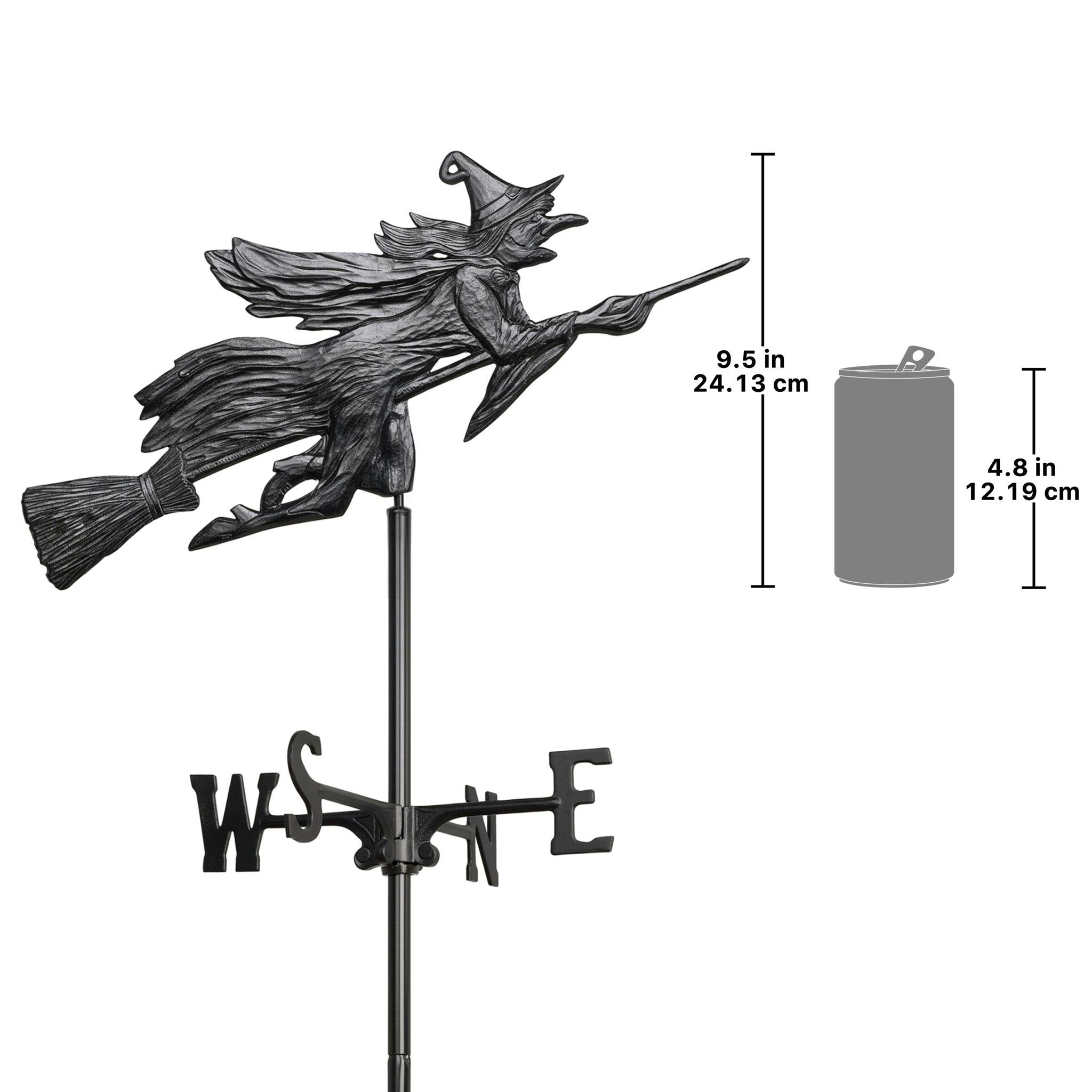 Windblown Wicked Witch Metal Weathervane: Garden Stake