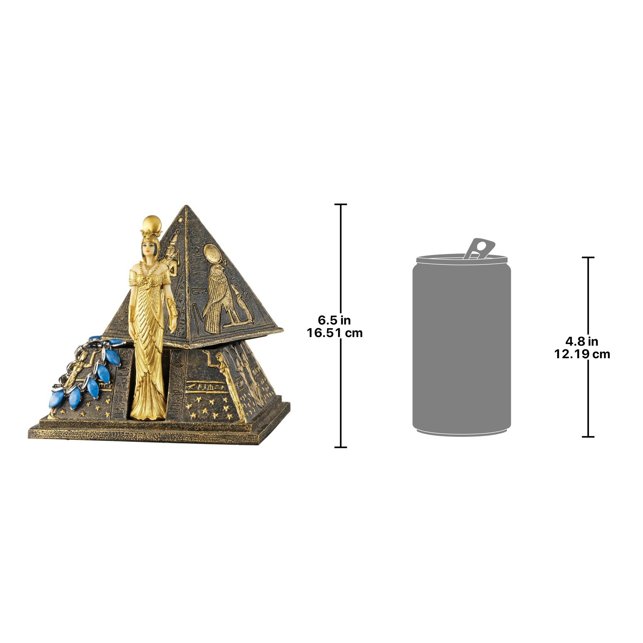 Egyptian Goddess Isis Pyramid Treasure Box Sculpture