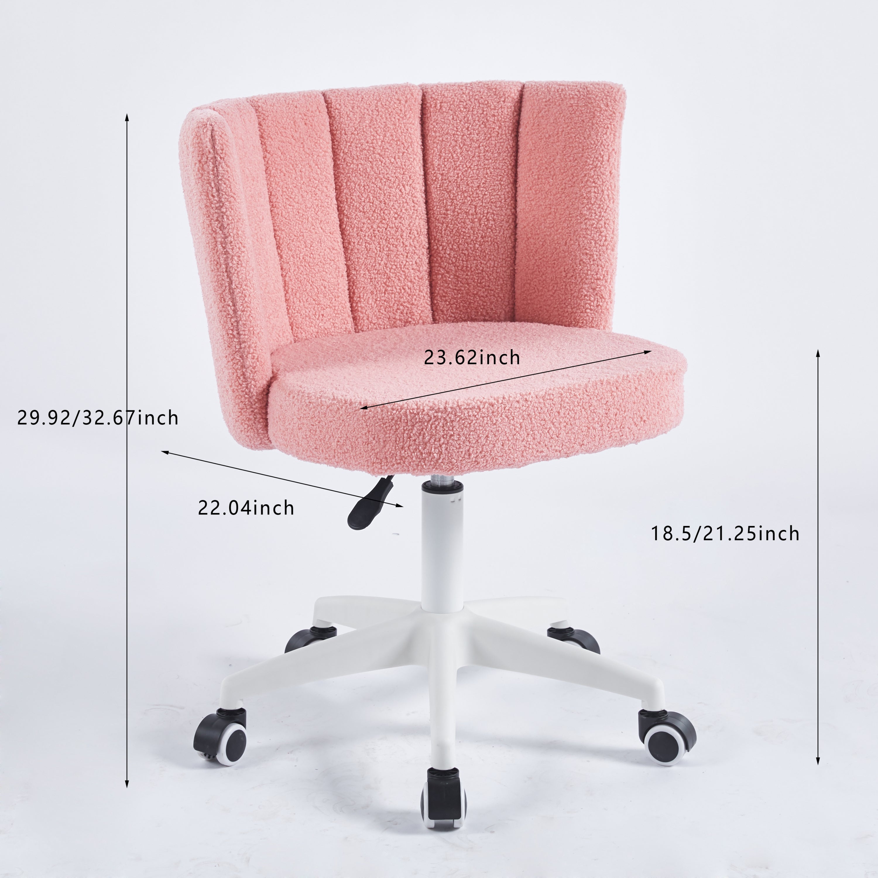 Fluffy pink Vanity Swivel Desk Chair -Height Adjustable