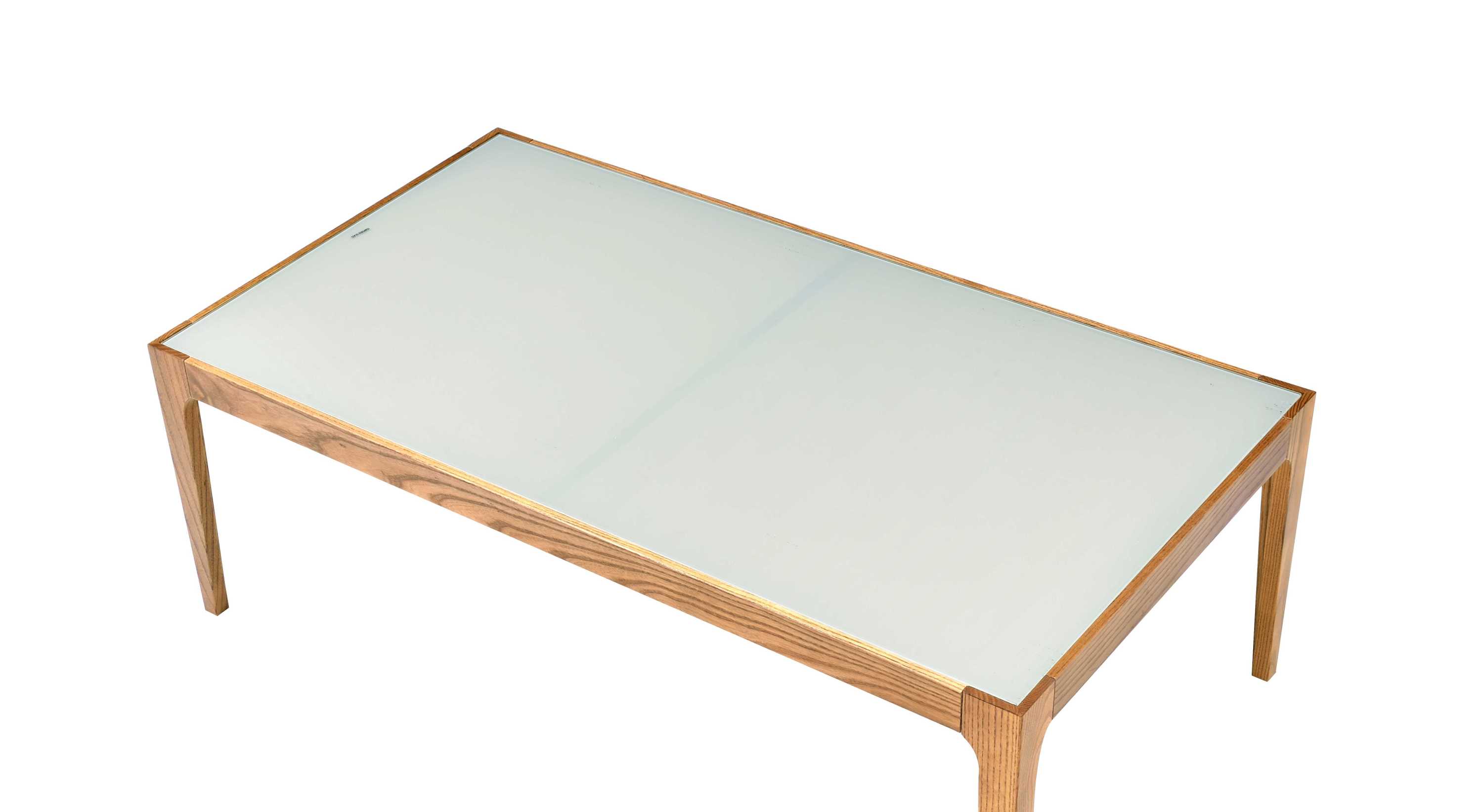 Gwynn Frosted Glass Top Natural Finish Coffee Table