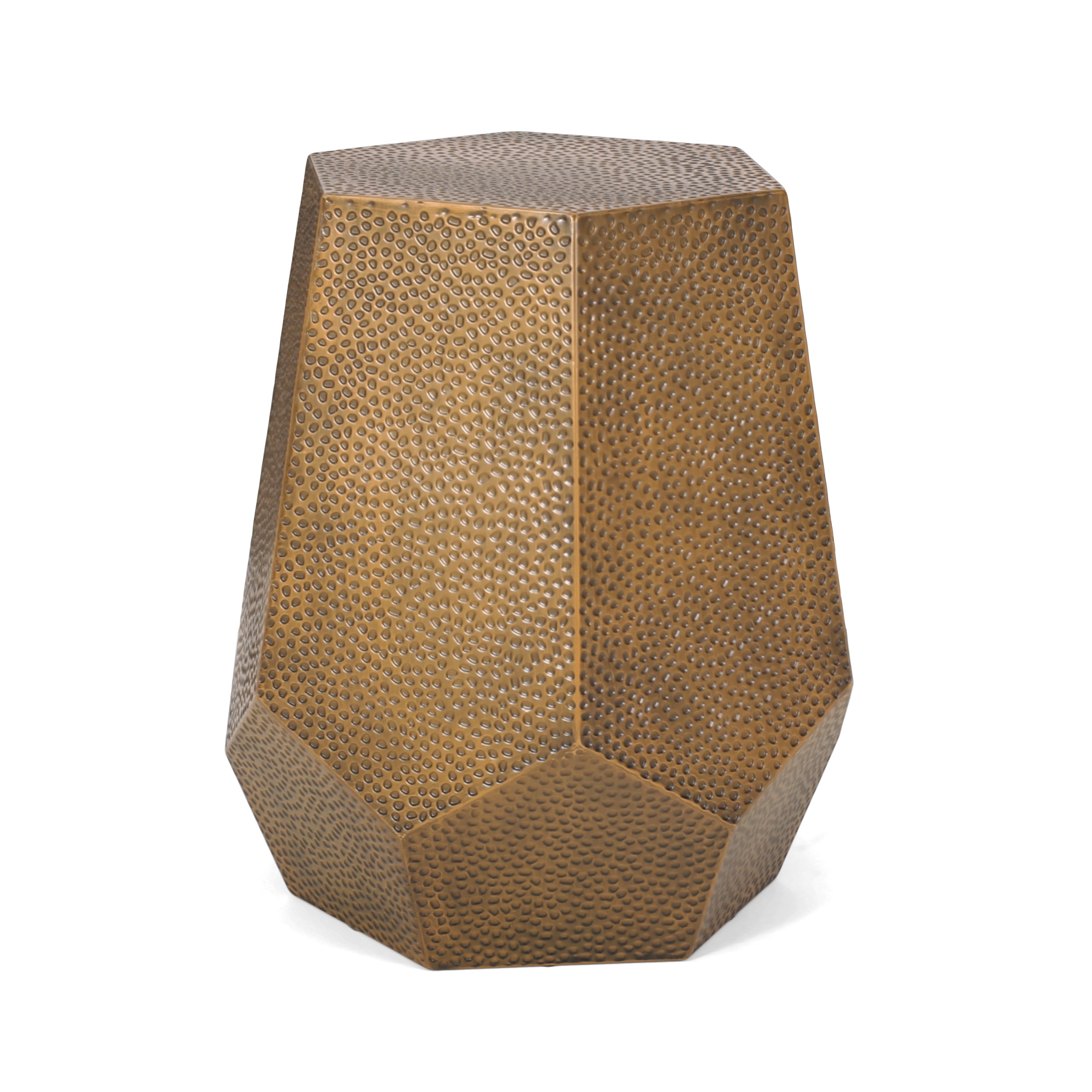 Tm Home Metal Hammered End Table