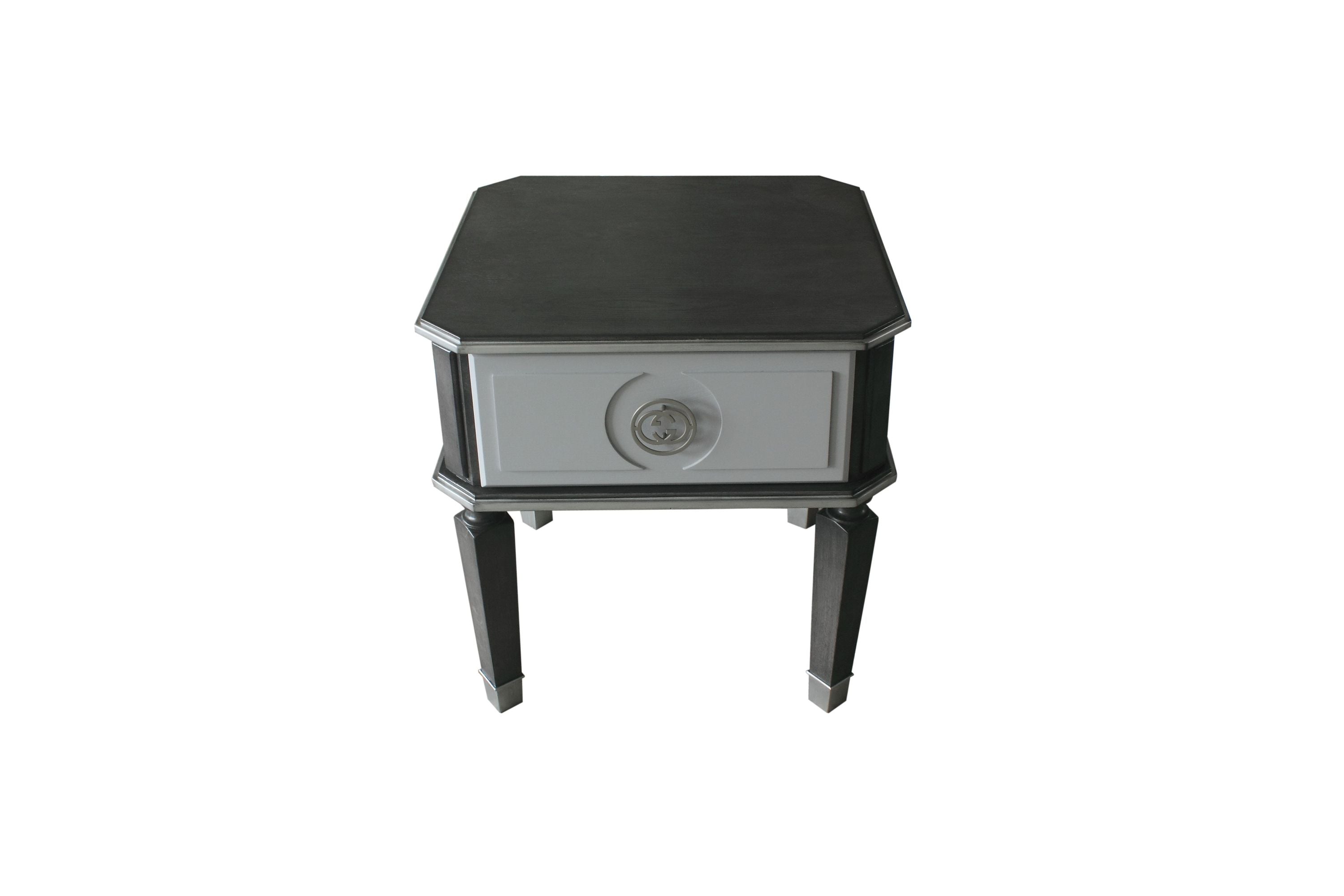 House Beatrice Charcoal & Light Gray Finish End Table