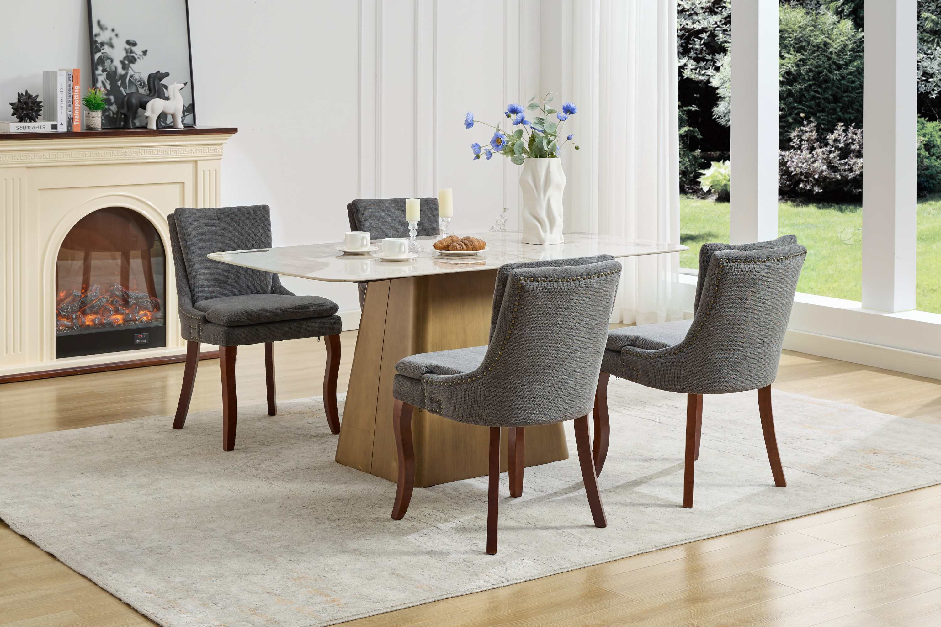 Modern Dining Chairs Set of 2, Gray