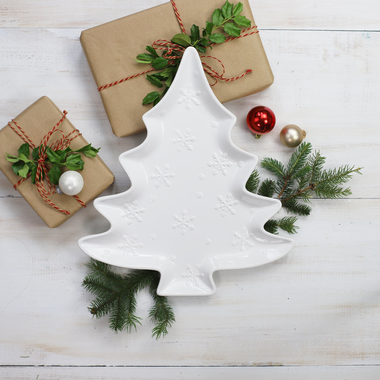 Winterfest Christmas Tree Serving Dish