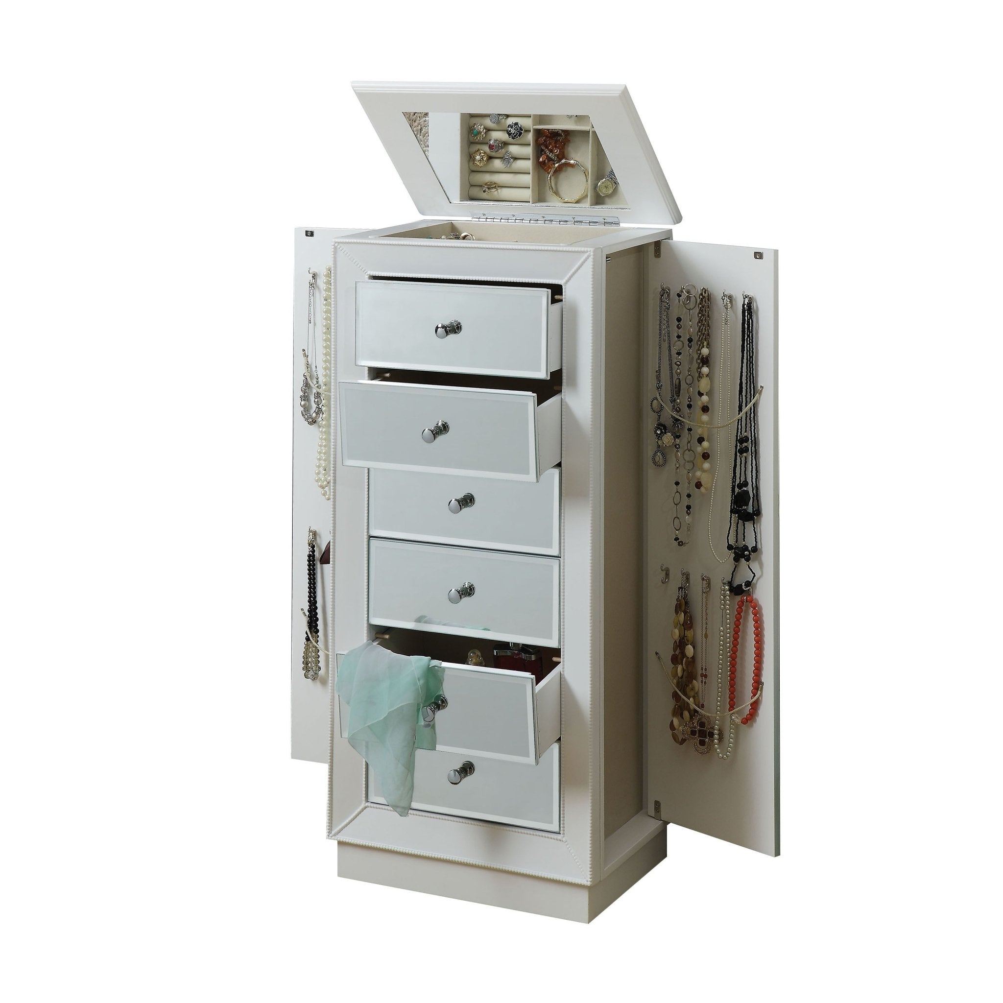 Taylor Jewelry Armoire in White