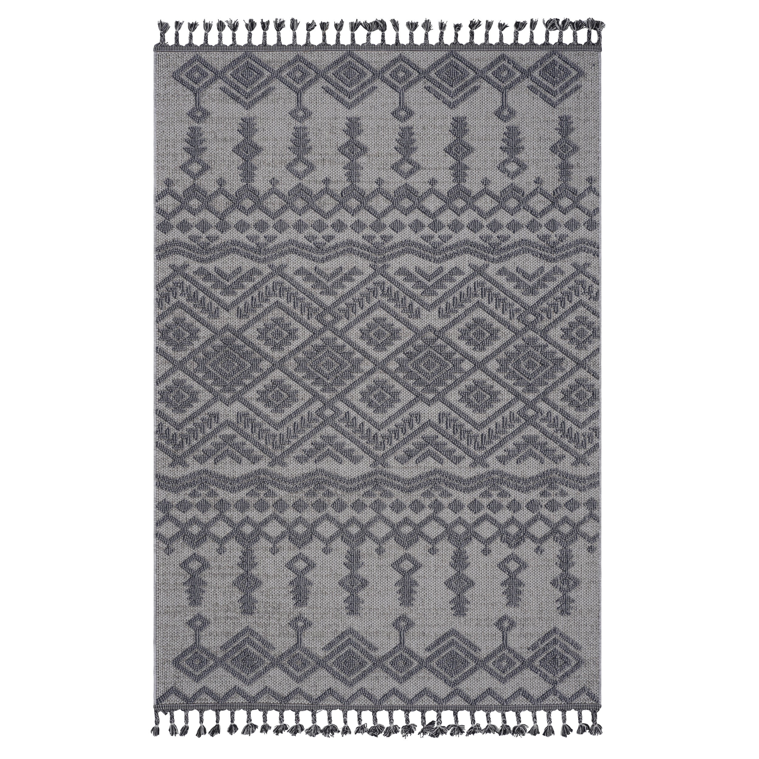 4X6 White/Gray /Traditional Indoor/Outdoor Area Rug