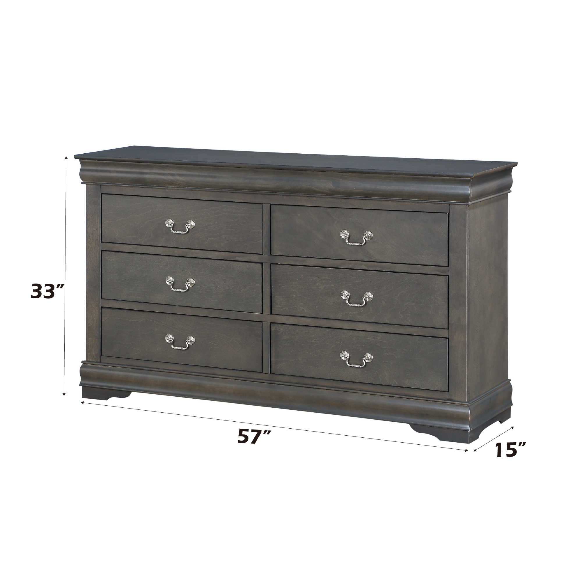 Louis Philippe Dark Gray Dresser