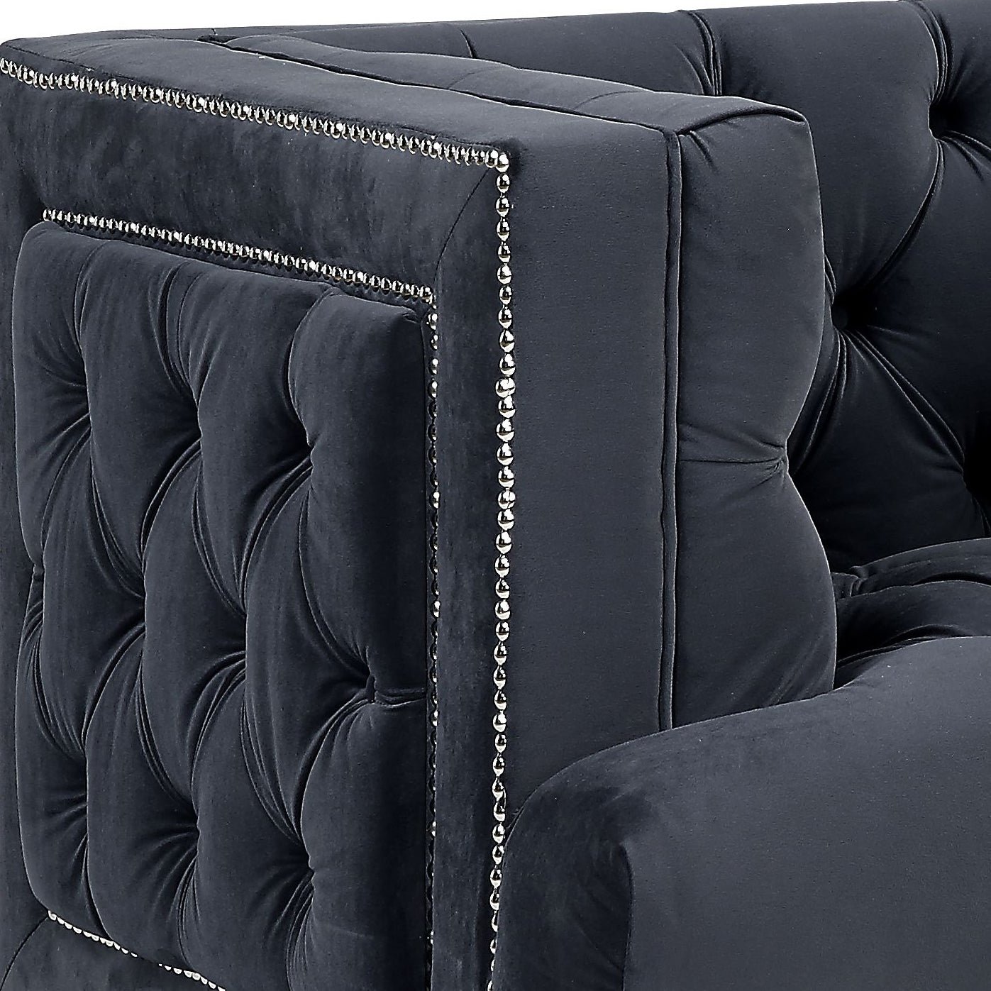 Ansario Charcoal Velvet Chair