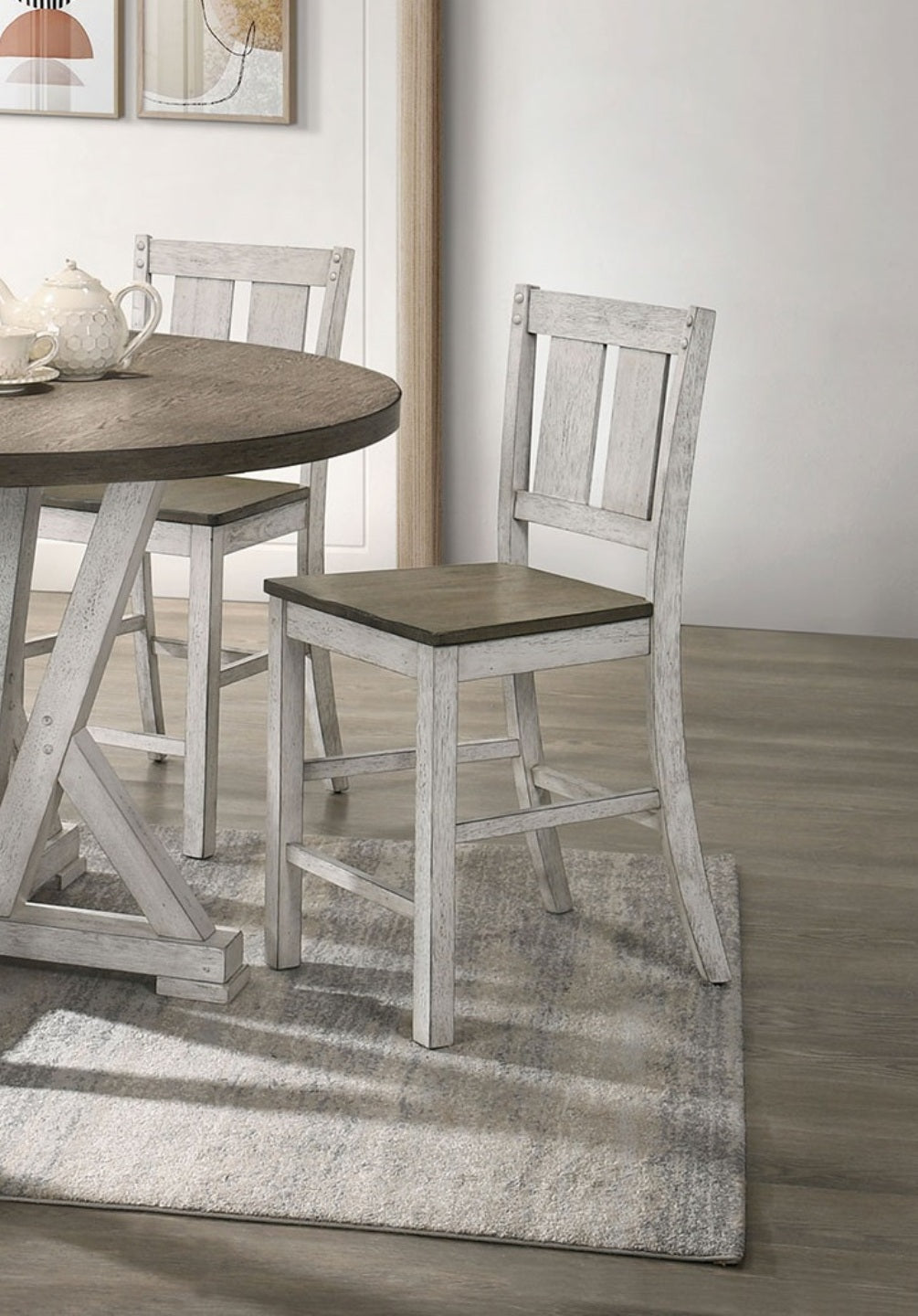 Counter-Height Dining Set with Round Pedestal Table