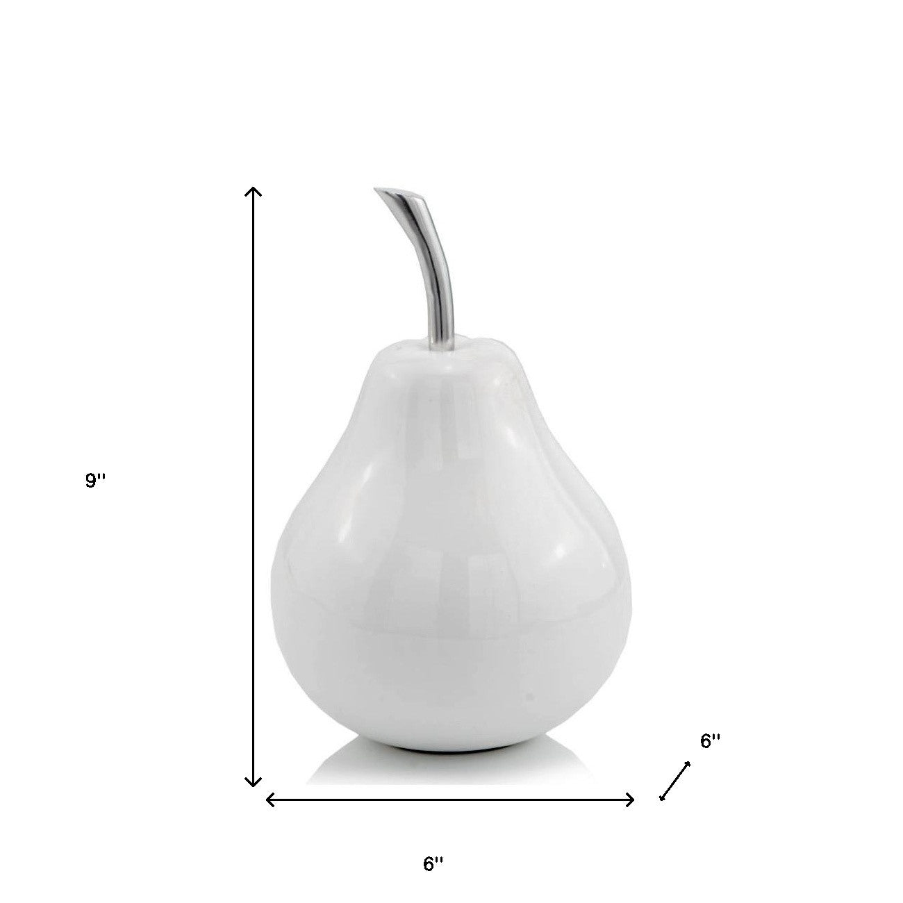 White Medium Pear Shaped Aluminum Accent Home Decor