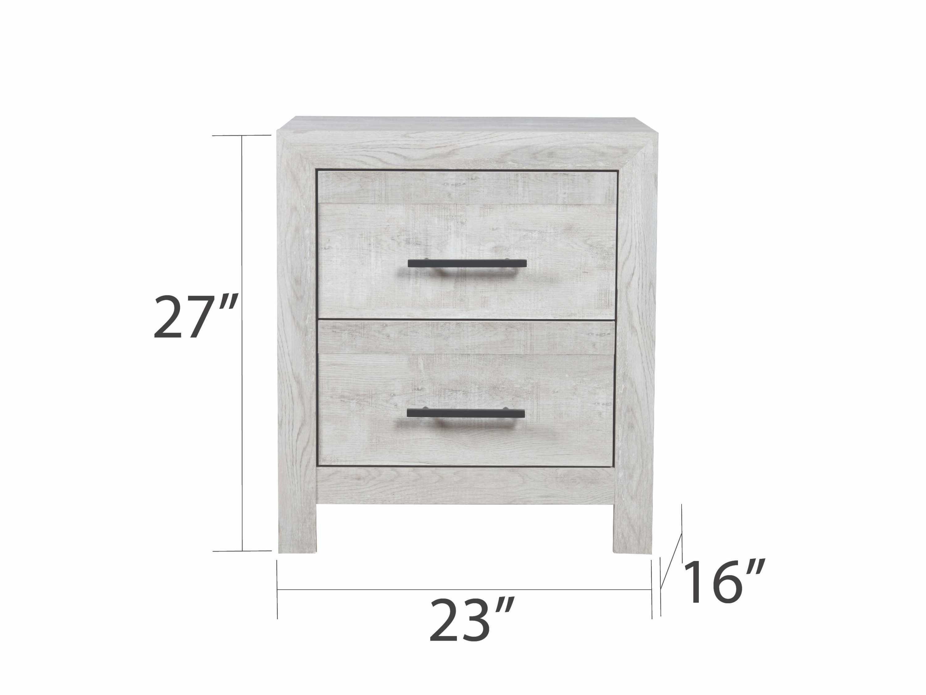 Denver Modern Style 2-Drawer Nightstand Made with Wood in Gray