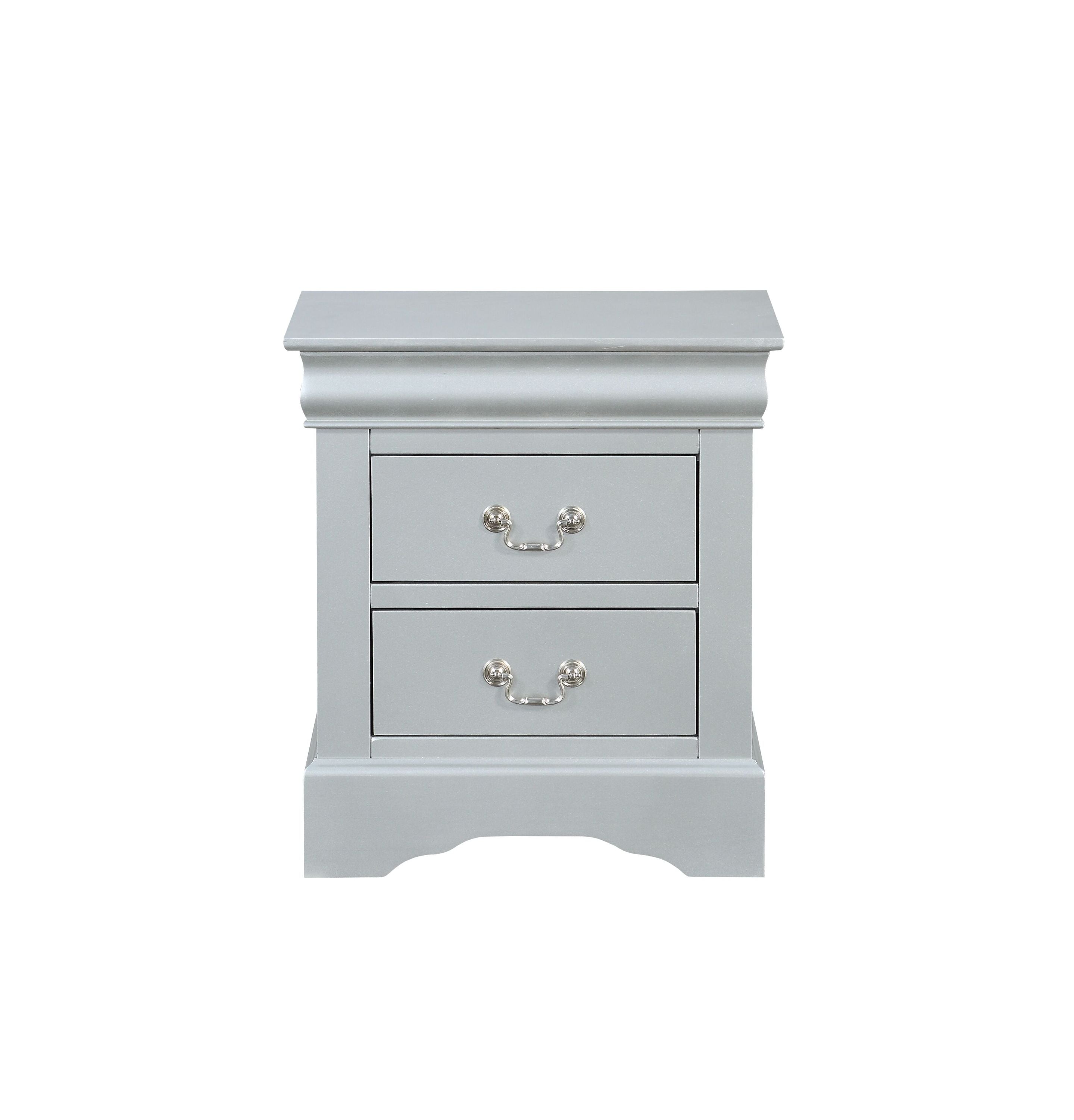 Louis Philippe Platinum Finish Nightstand