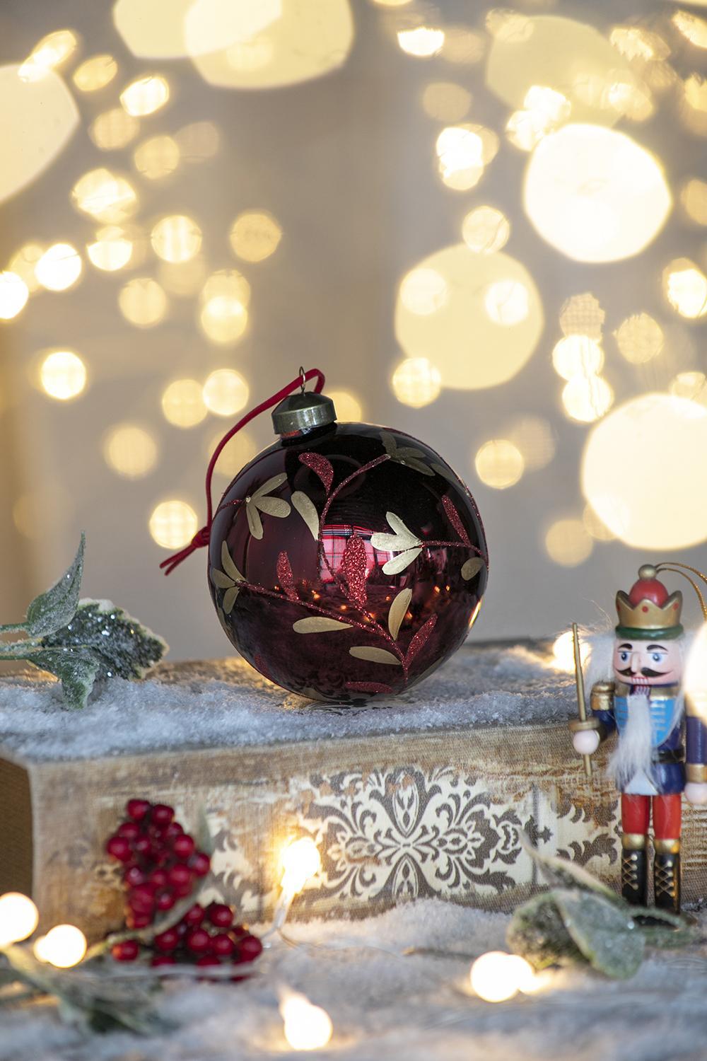 Red and Gold Christmas Ball Ornaments, Set of 6