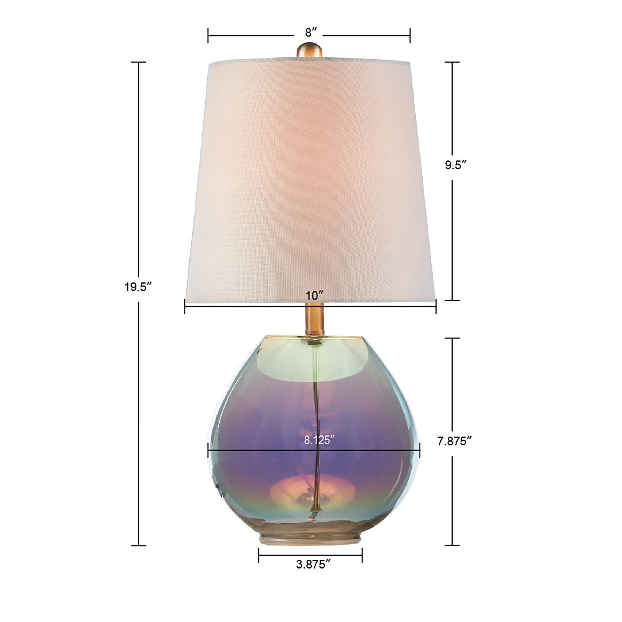 TM Iridescent Glass Table Lamp