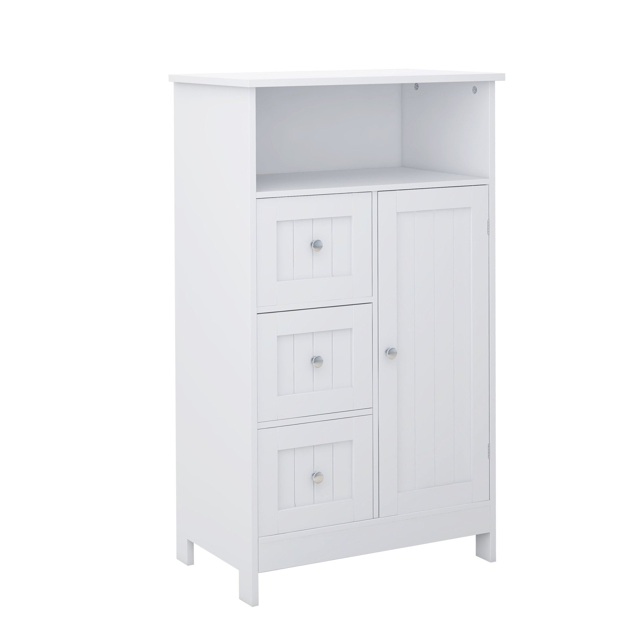 Bathroom standing storage cabinet with 3 drawers and 1 door-White