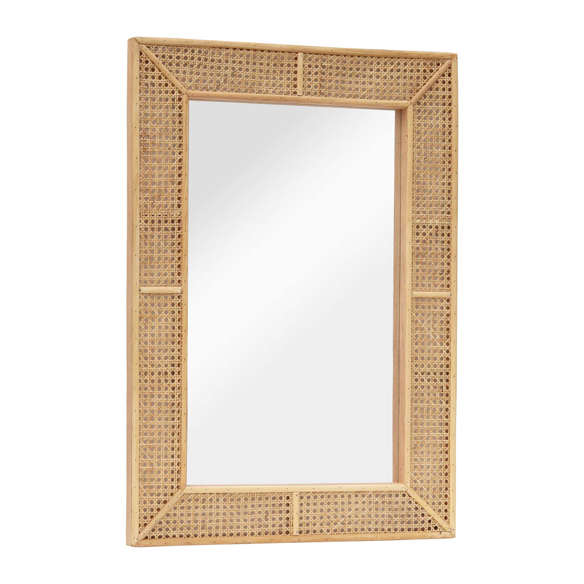 Boho Rectangle Rattan Wall Mirror