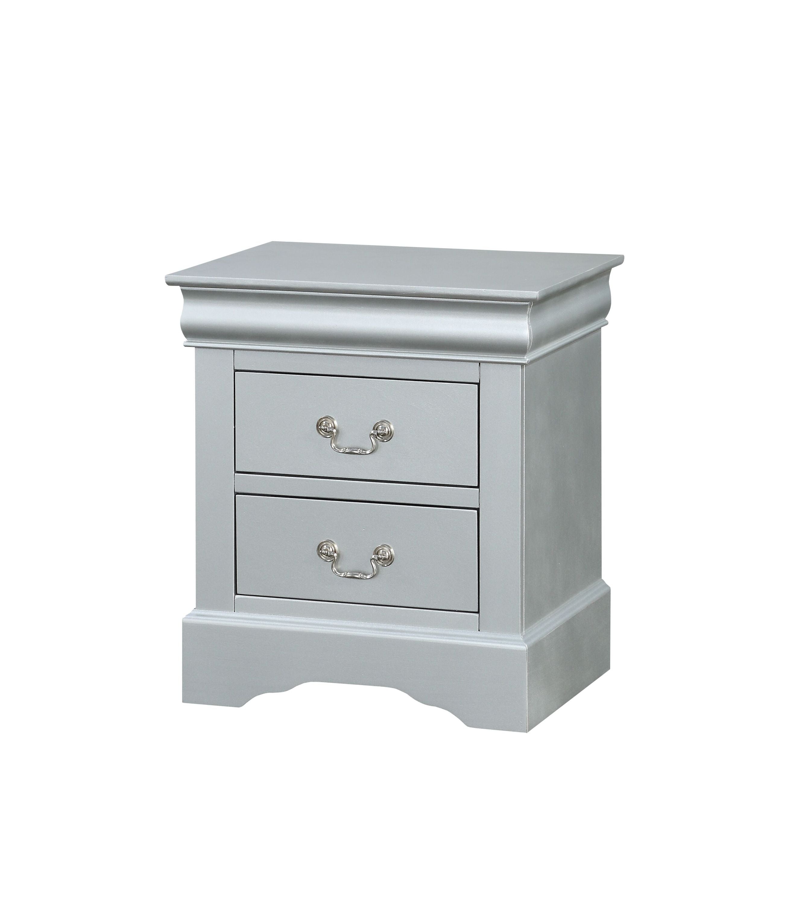 Louis Philippe Platinum Finish Nightstand