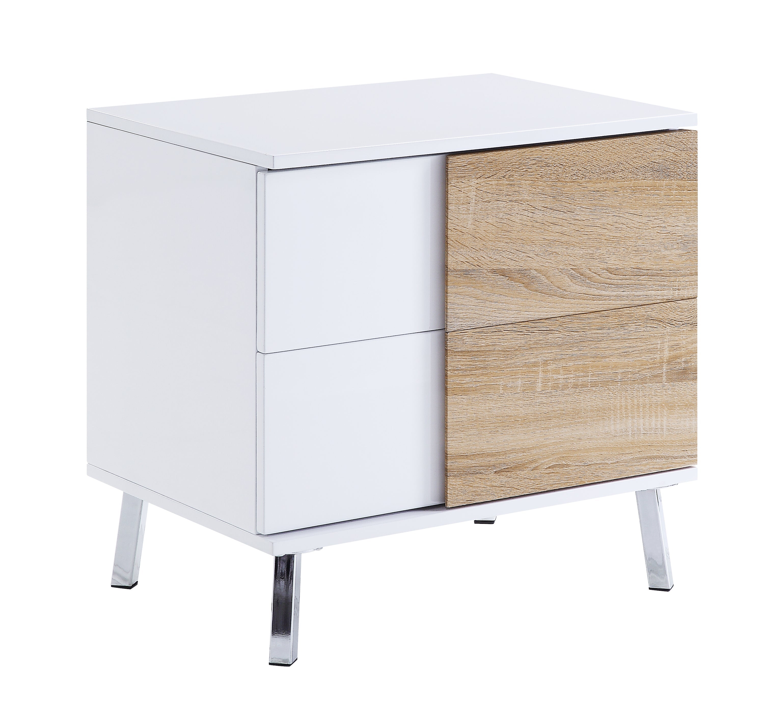 Verux White High Gloss Finish End Table