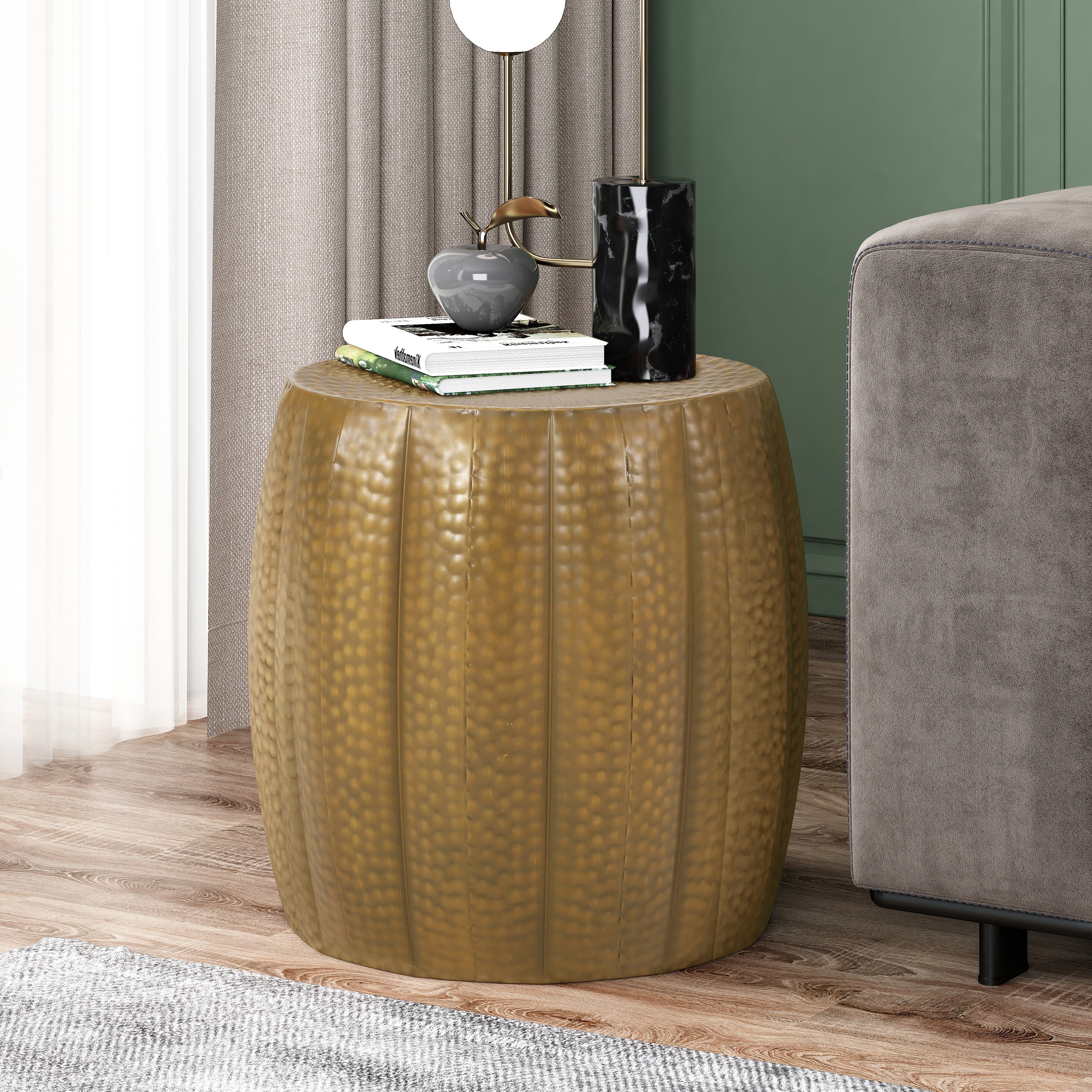 METAL DRUM END TABLE