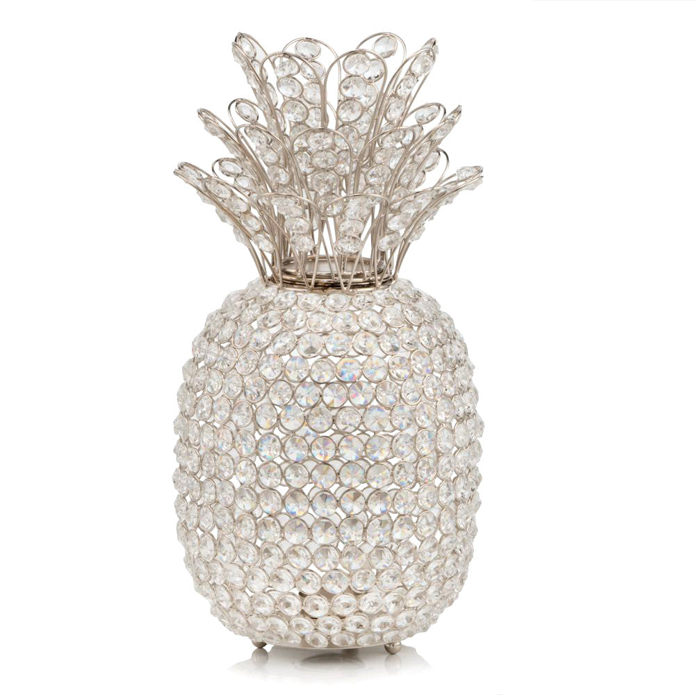 Silver Faux Crystal Decorative Pineapple