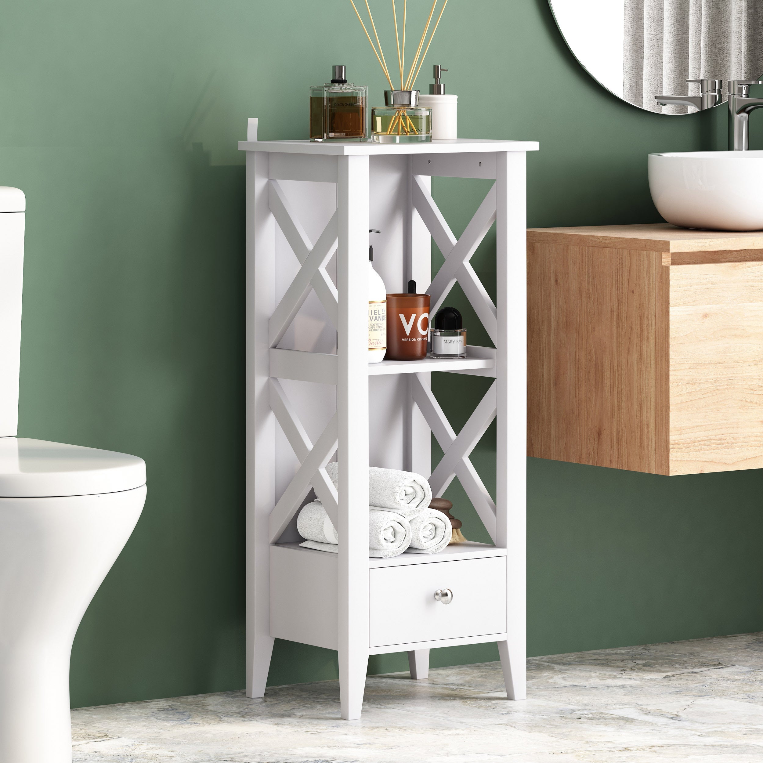 TM HOME BATHROOM STORAGE RACK