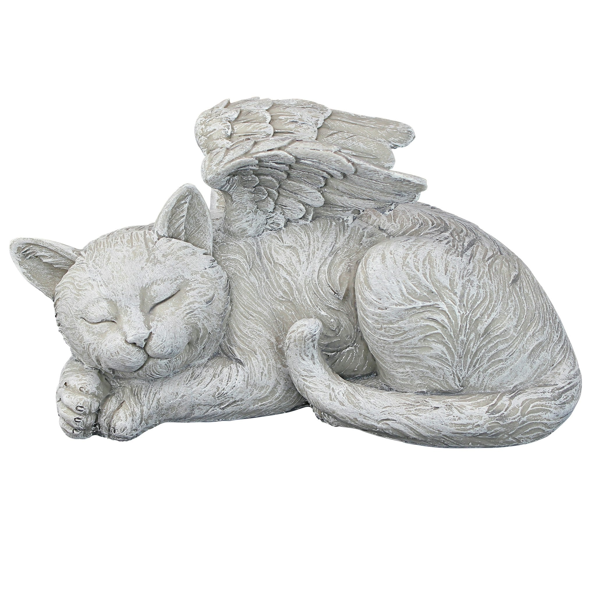 Cat Memorial Angel Pet Statue: Stone