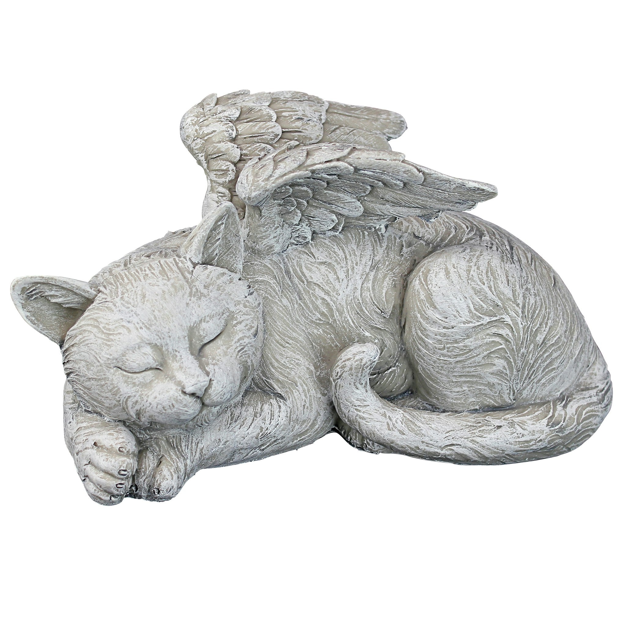 Cat Memorial Angel Pet Statue: Stone