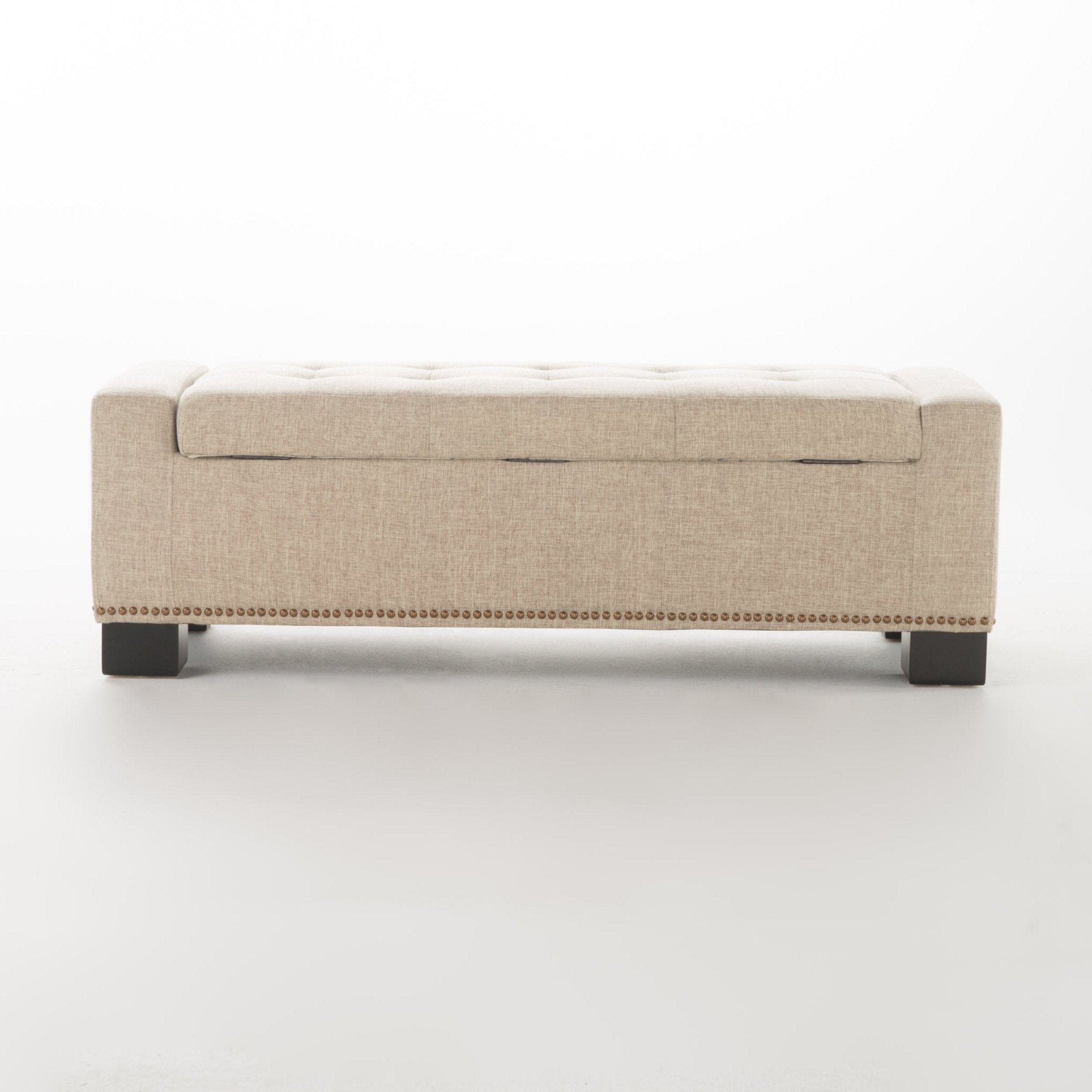 CHELSEA STORAGE OTTOMAN W/STUDS