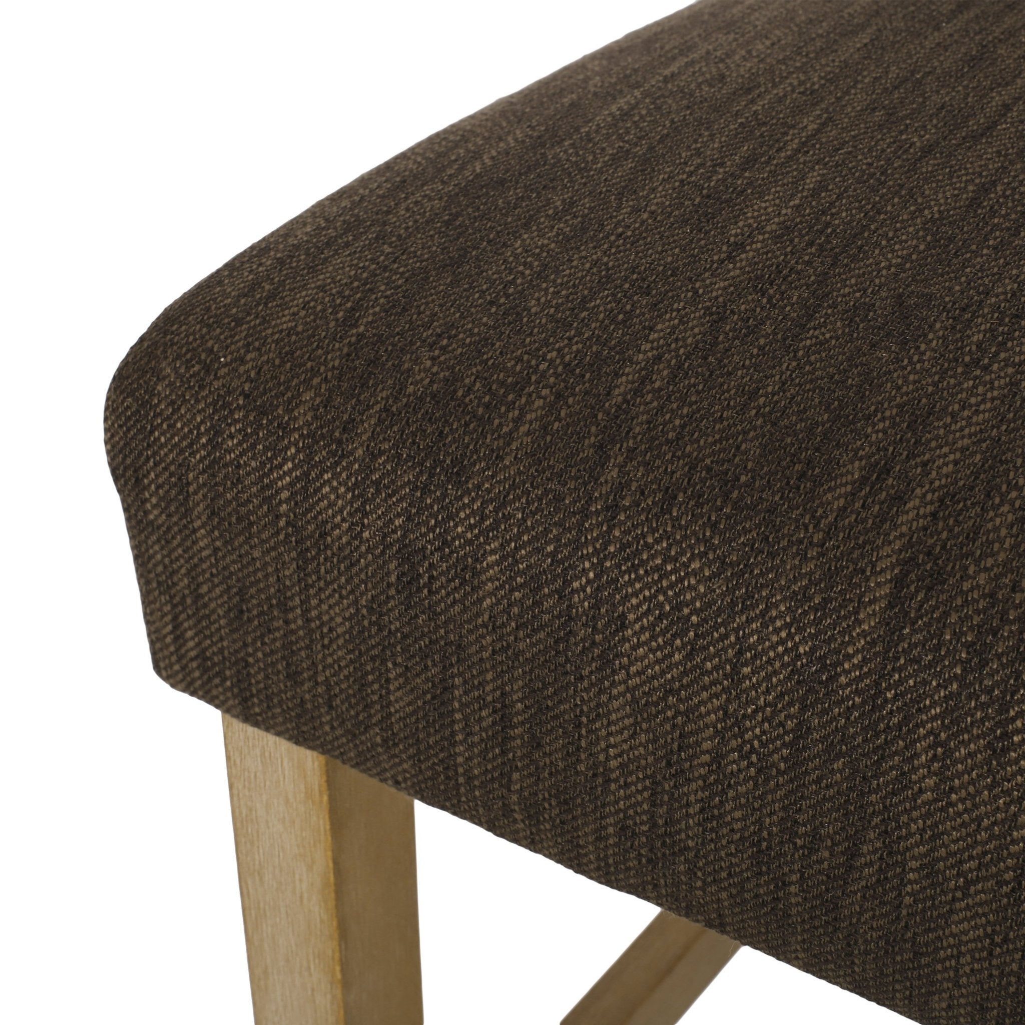 Contemporary Fabric Button Tufted 26 Inch Counter Stools, Set of 2, Brown