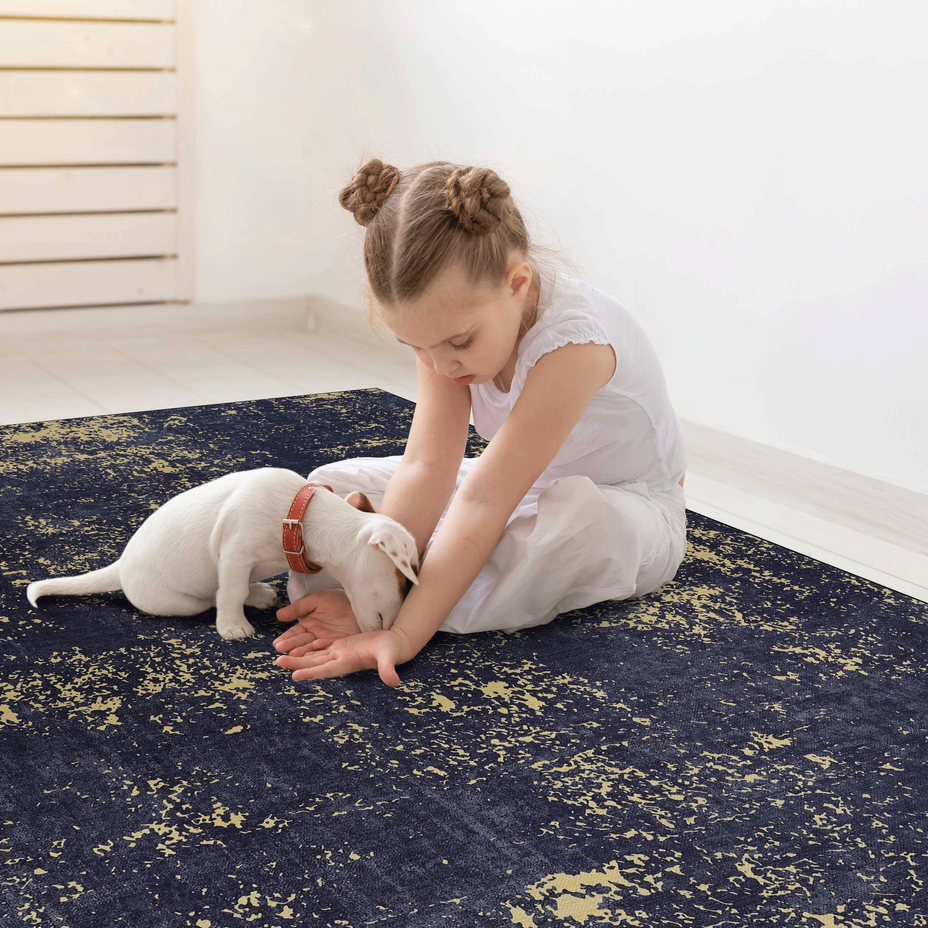 5x8 Area Rug for Bedroom, Washable Rug, Low-Pile, Non-Slip, Non-Shedding, Foldable, Kid&Pet Friendly