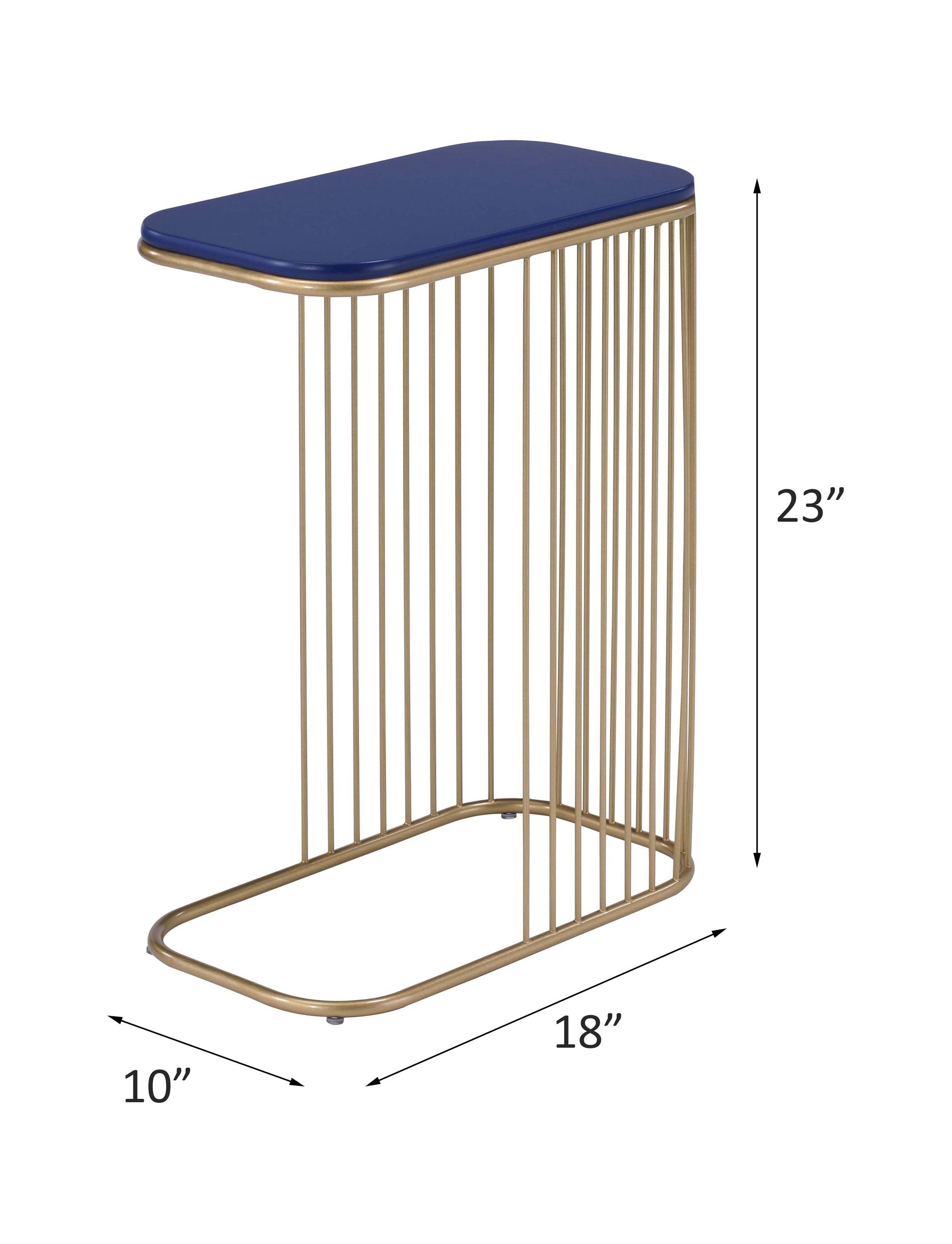 Aviena Blue and Gold Finish Display & Utility functioned Accent Table