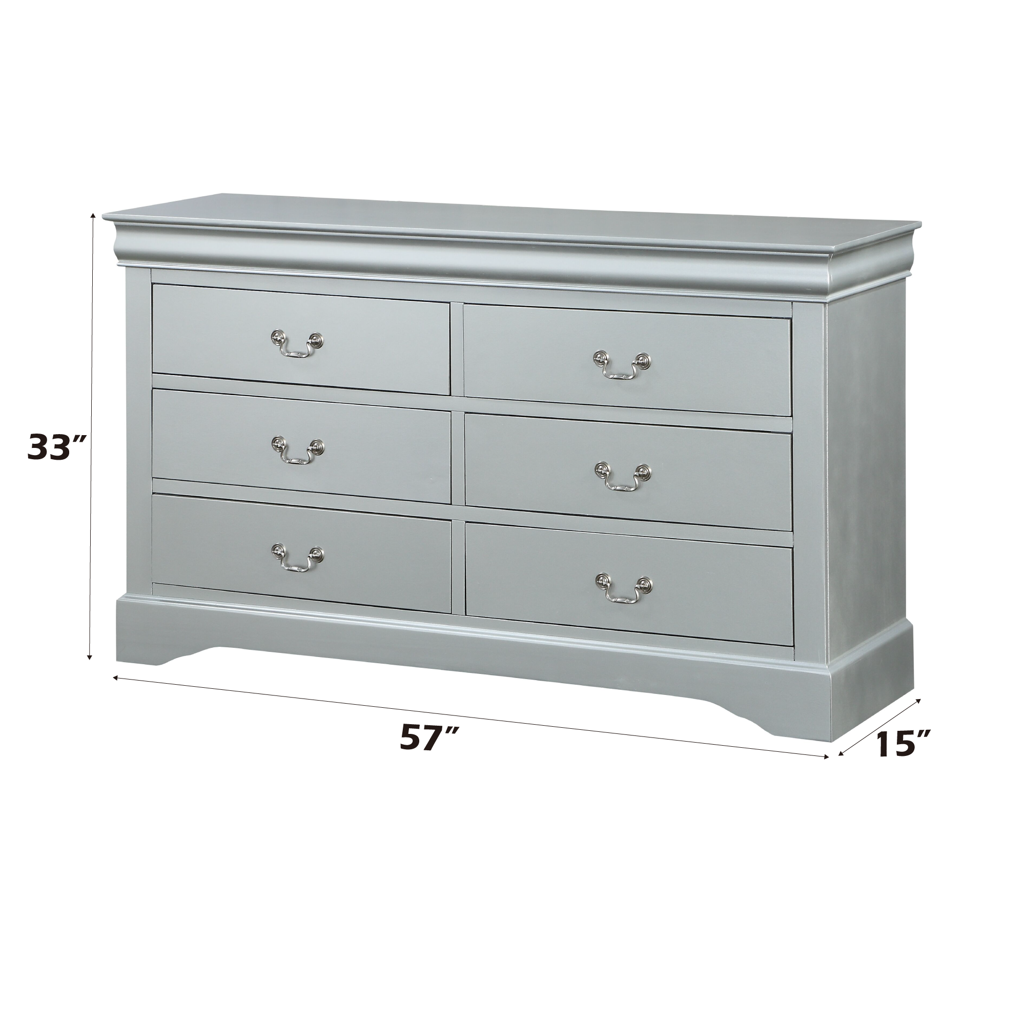 Louis Philippe Platinum Finish Dresser