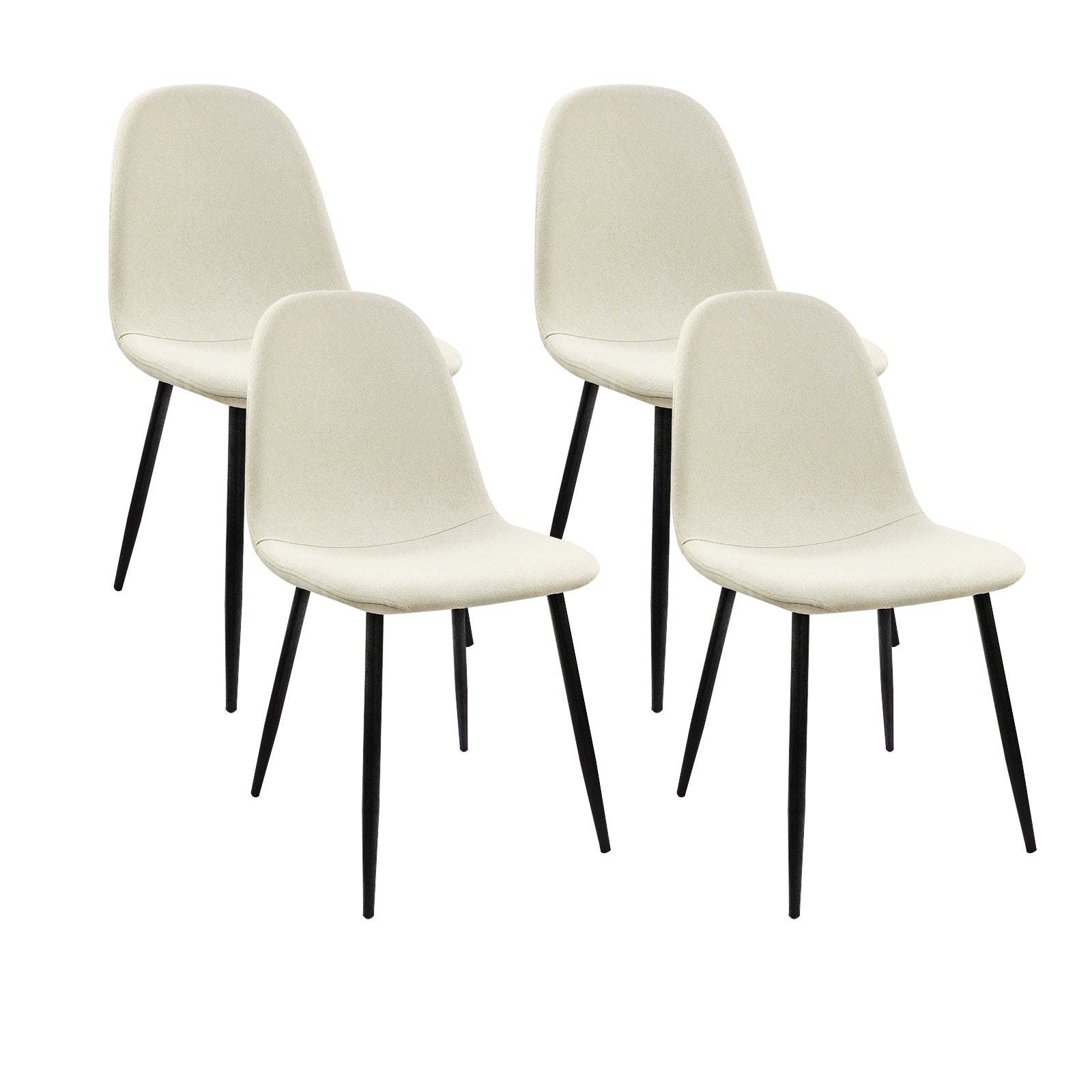 55" Natural color Dining Table and Modern Dining Chair Set of 4, Metal Base & Legs