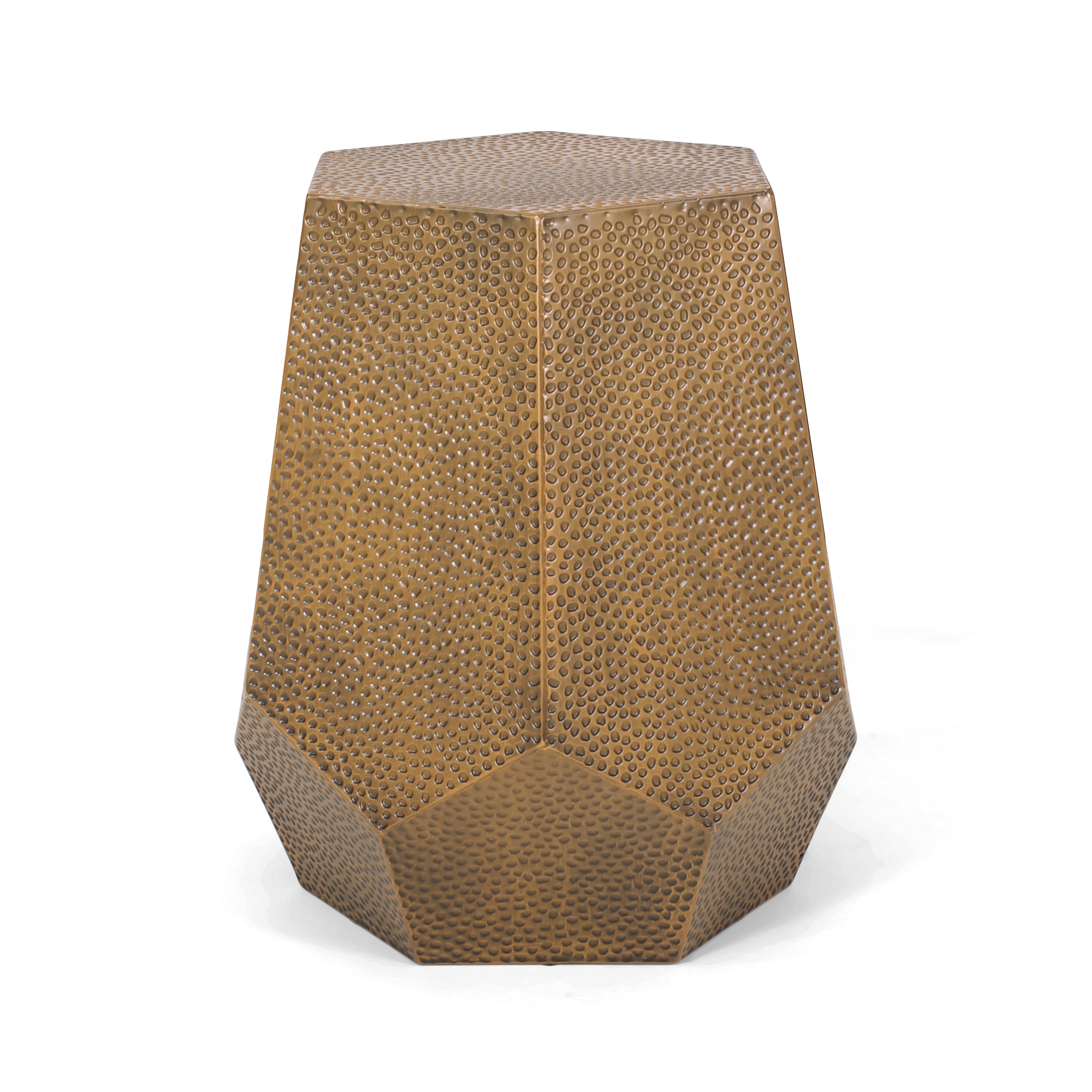 Tm Home Metal Hammered End Table