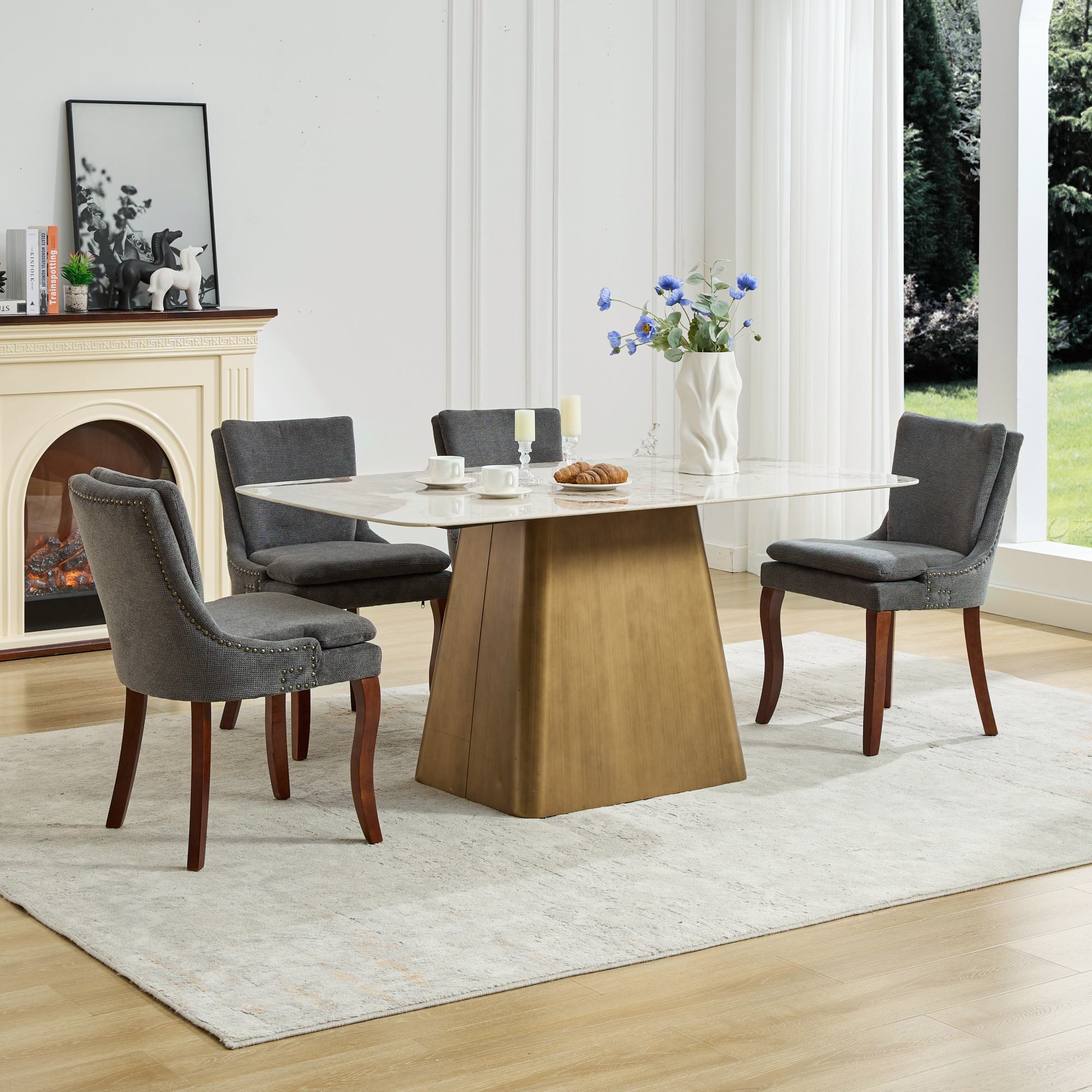 Modern Dining Chairs Set of 2, Gray