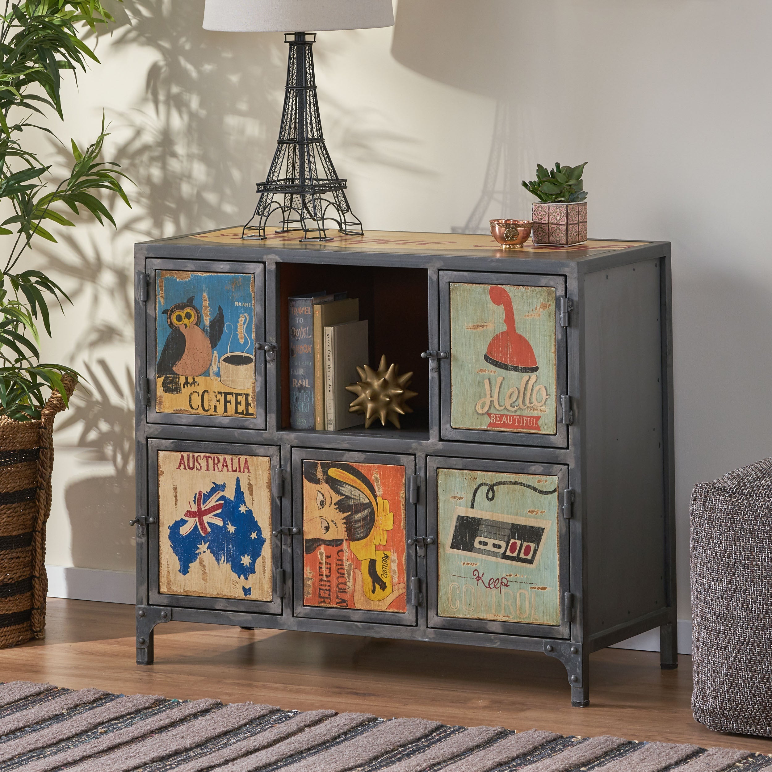 Tm Home Wooden  Iron Cabinet