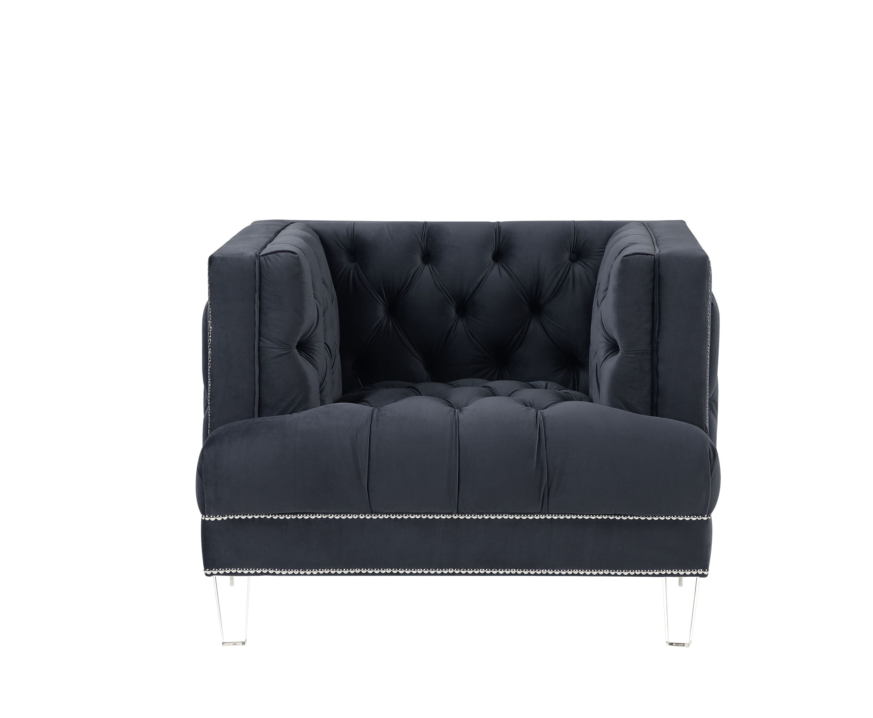 Ansario Charcoal Velvet Chair