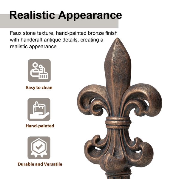 21.25'H MGO Timeless Fleur De Lis Garden Statue
