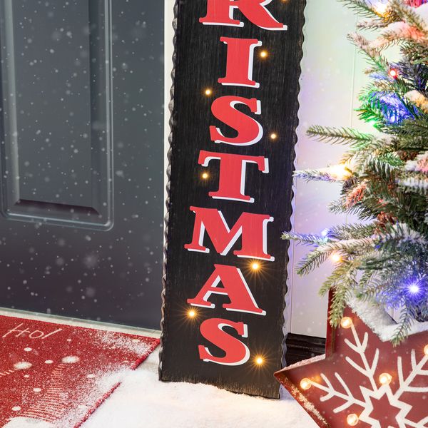 42''H Wooden Lighted "CHRISTMAS" Porch Sign with Timer