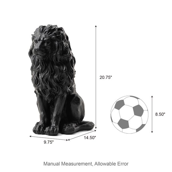 20.75"H MGO Sitting Lion Garden Statue