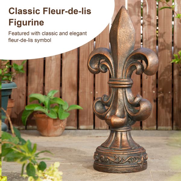 27.25'H MGO Standing Majestic Fleur De Lis Garden Statue