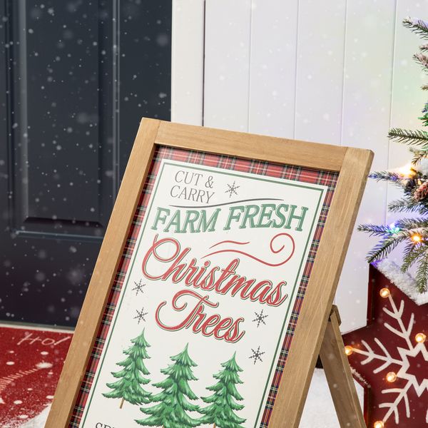 24”H Christmas A-Frame Free Standing Porch Welcome Sign