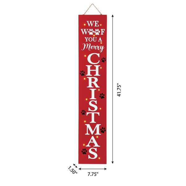 42''H Wooden Lighted "CHRISTMAS" Porch Sign with Timer