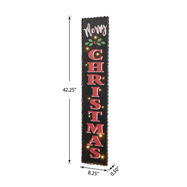 42''H Wooden Lighted "CHRISTMAS" Porch Sign with Timer